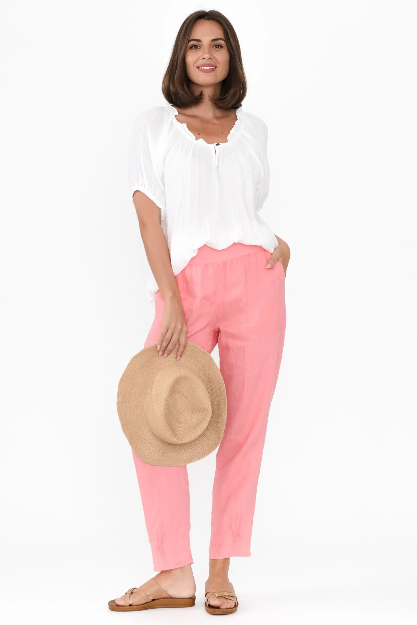 Tatum Pink Linen Pants sold by Blue Bungalow product image thumbnail 2