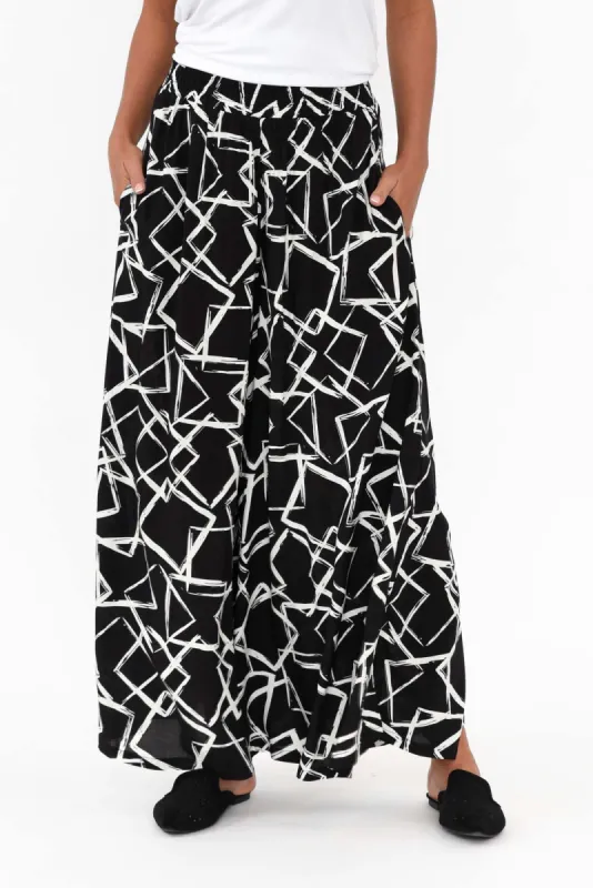 Baker Black Geo Wide Leg Pants sold by Blue Bungalow
