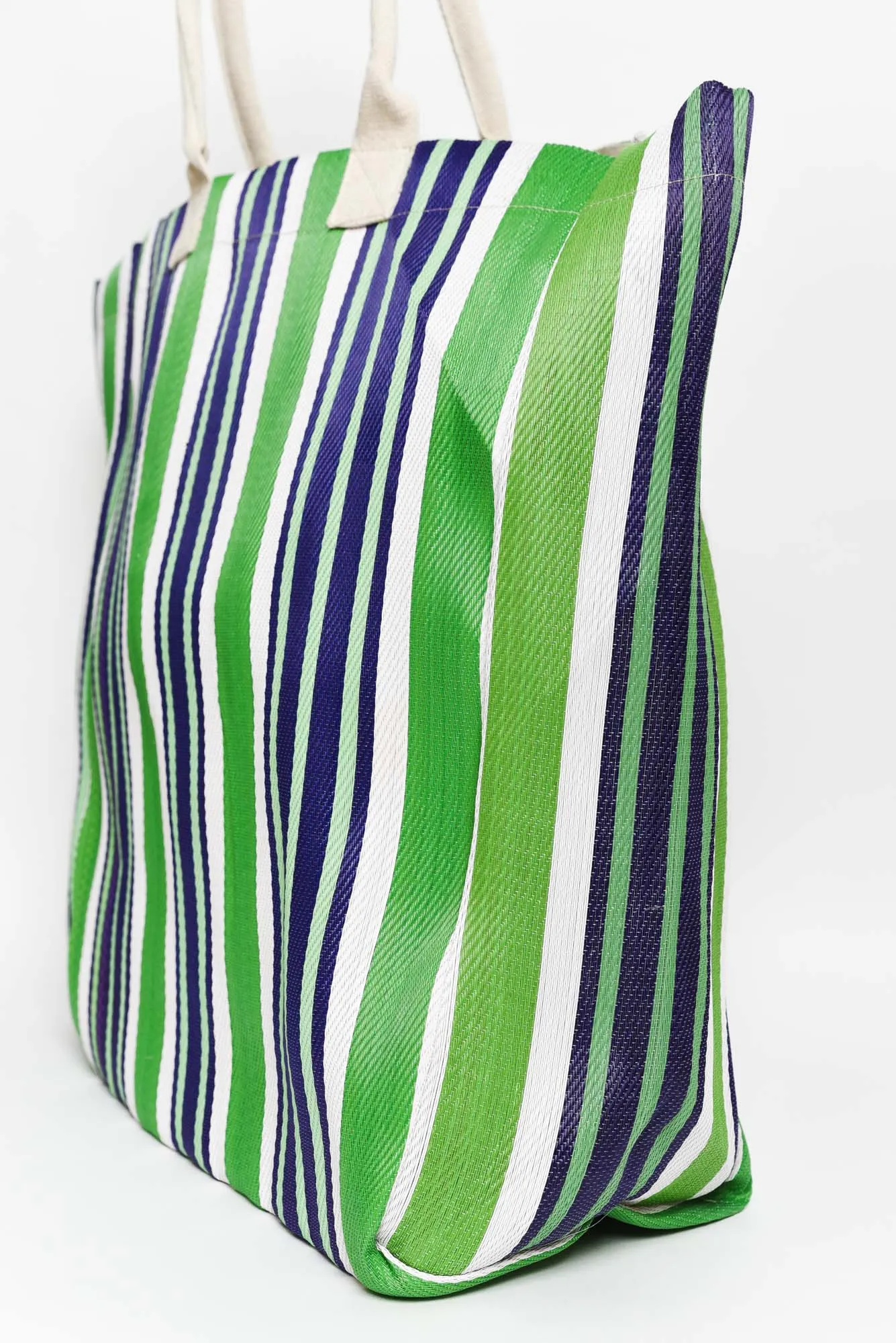Lochan Green Stripe Large Tote Bag sold by Blue Bungalow product image thumbnail 3
