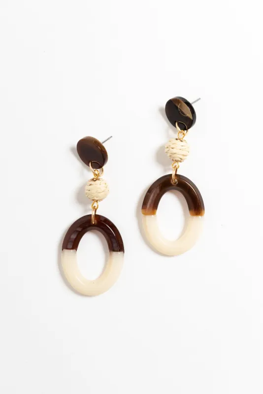 Kazimira Natural Oval Drop Earrings sold by Blue Bungalow