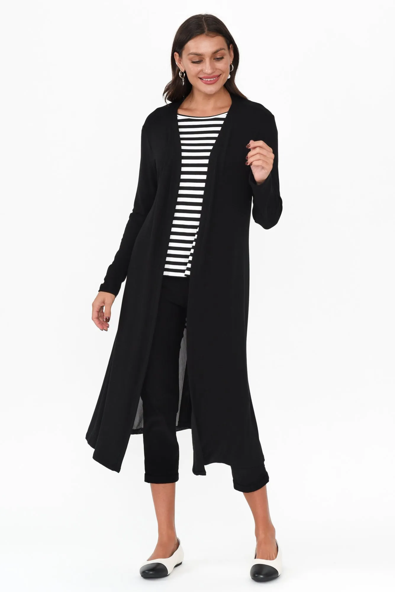 Pearlie Black Longline Cardigan sold by Blue Bungalow product image thumbnail 2