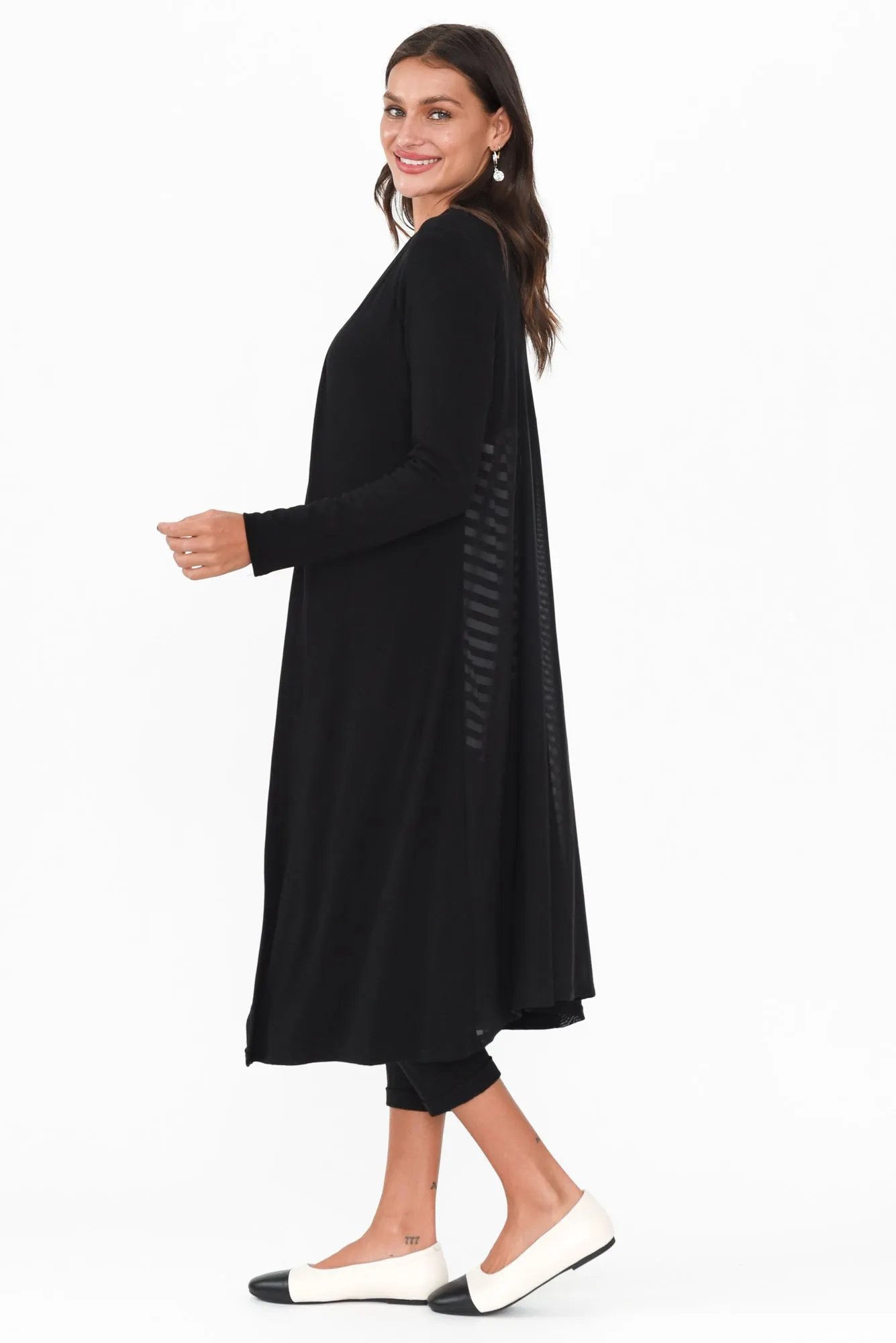 Pearlie Black Longline Cardigan sold by Blue Bungalow product image thumbnail 3