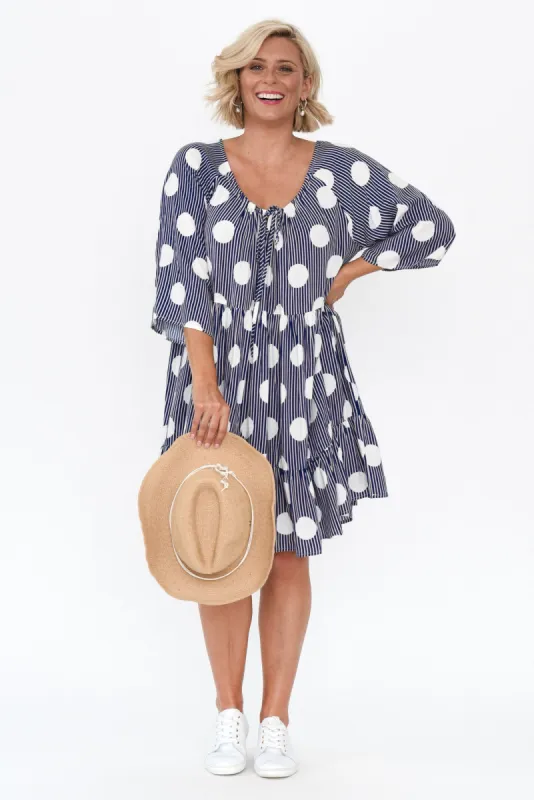Deckler White Spot Tiered Dress sold by Blue Bungalow