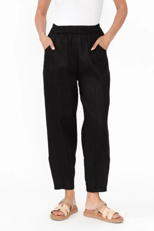 Botev Black Linen Relaxed Pants sold by Blue Bungalow