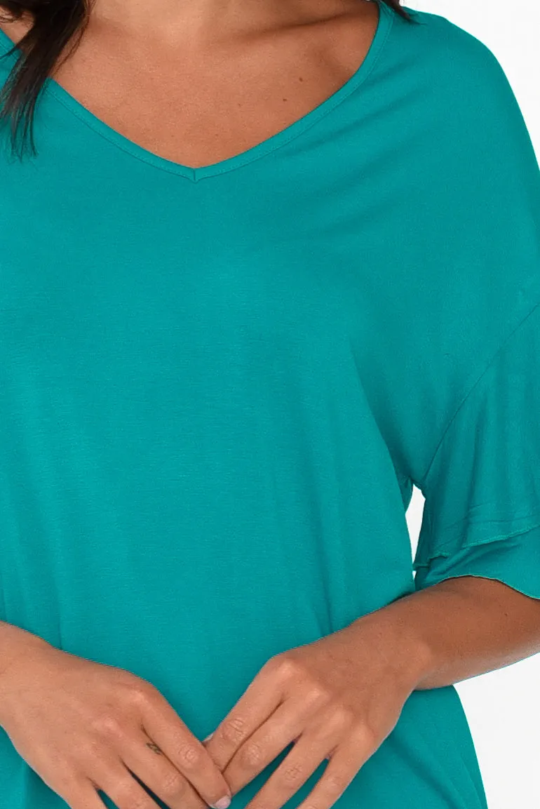 Ripon Blue Lagoon Frill Sleeve Top sold by Blue Bungalow product image thumbnail 5