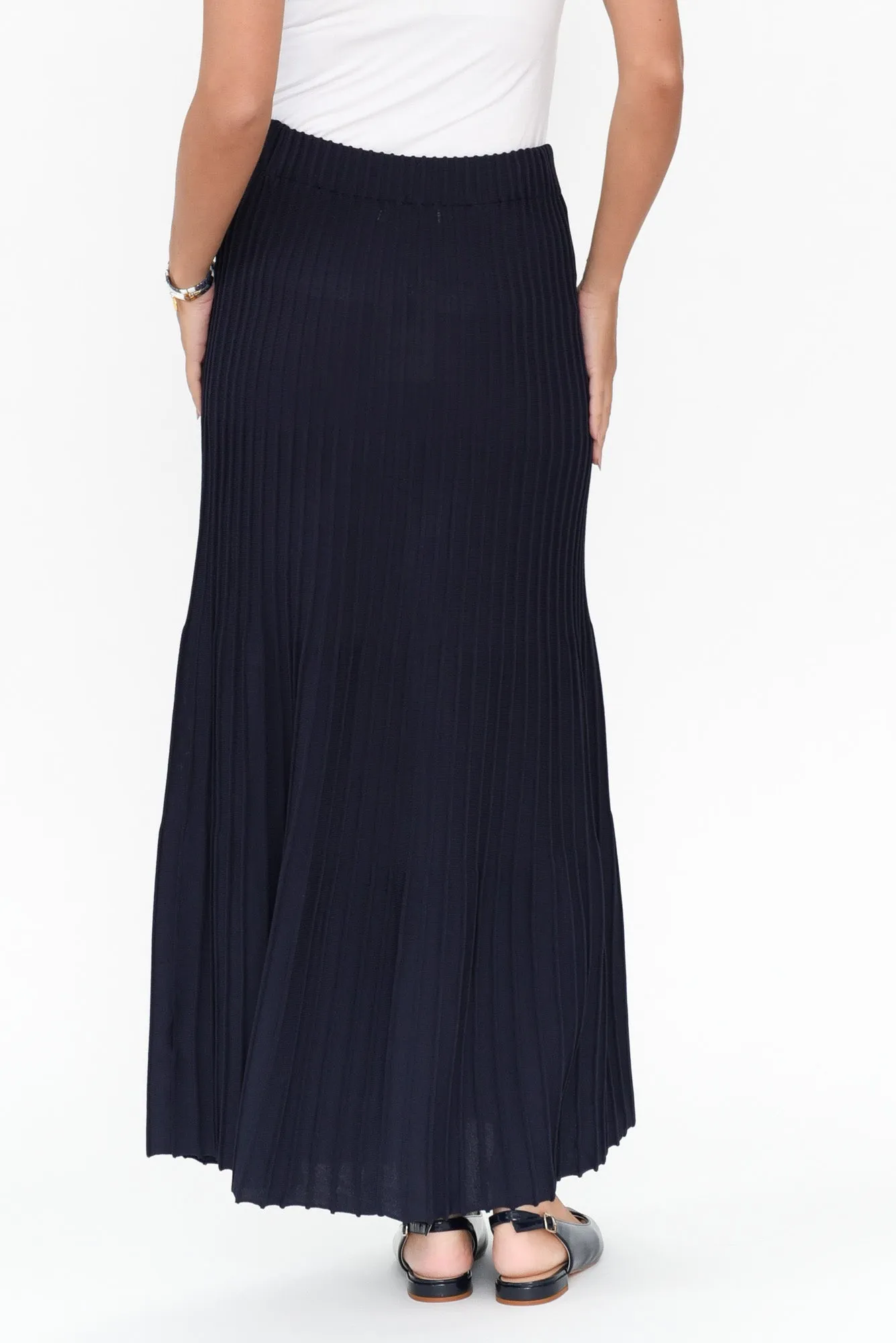 Pimm Navy Knit Skirt sold by Blue Bungalow product image thumbnail 5