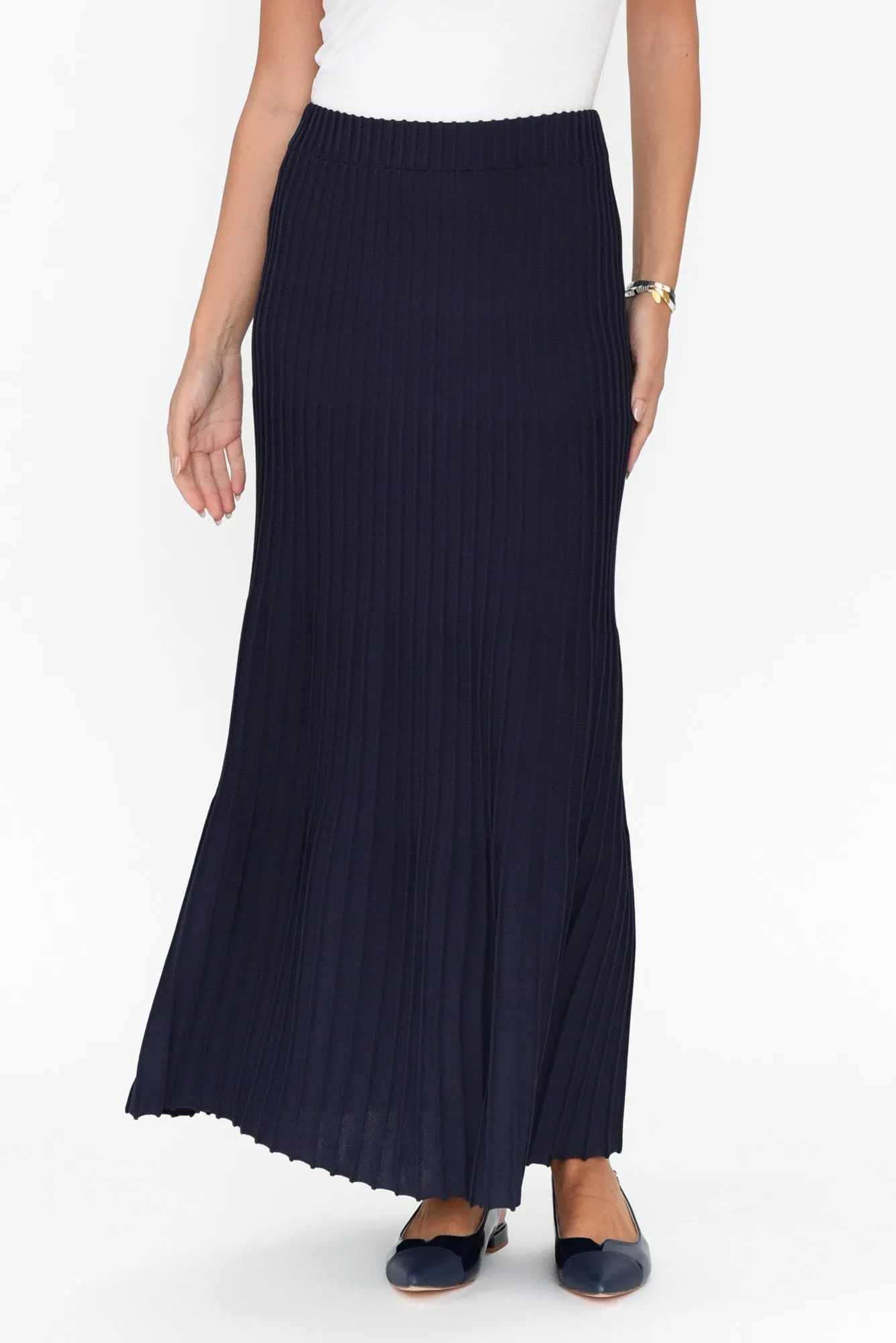 Pimm Navy Knit Skirt sold by Blue Bungalow