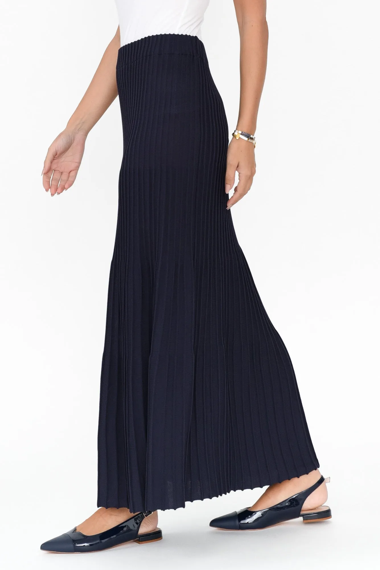 Pimm Navy Knit Skirt sold by Blue Bungalow product image thumbnail 3