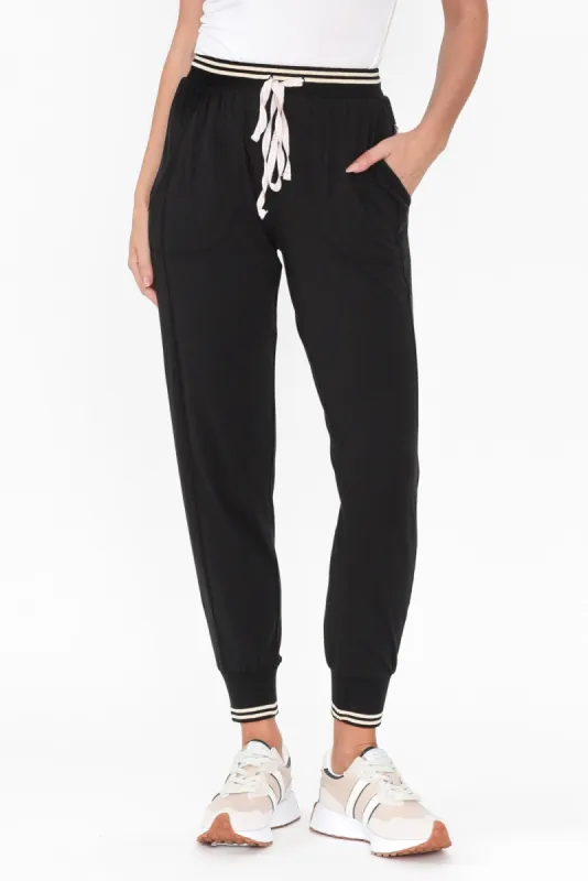 Talissa Black Cotton Drawstring Pants sold by Blue Bungalow