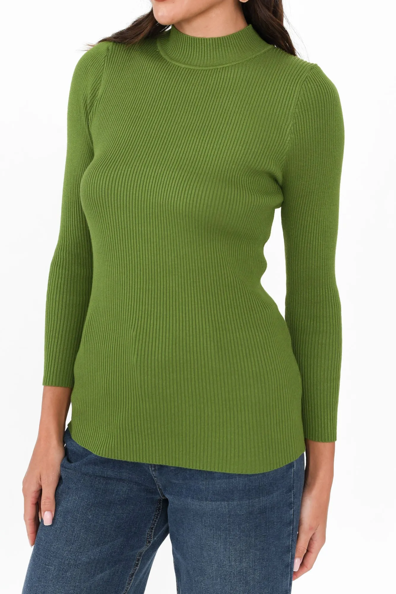 Laurina Green Cotton Blend Ribbed Top sold by Blue Bungalow product image thumbnail 5