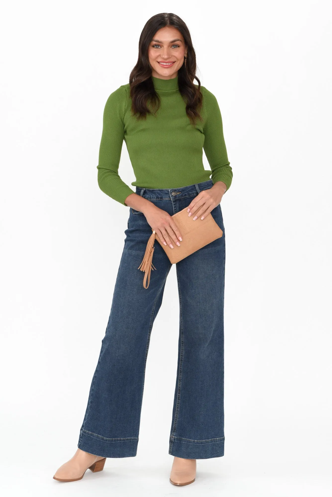 Laurina Green Cotton Blend Ribbed Top sold by Blue Bungalow product image thumbnail 2