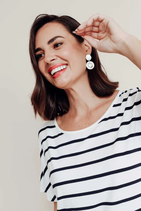 Favae Silver Circle Drop Earrings sold by Blue Bungalow