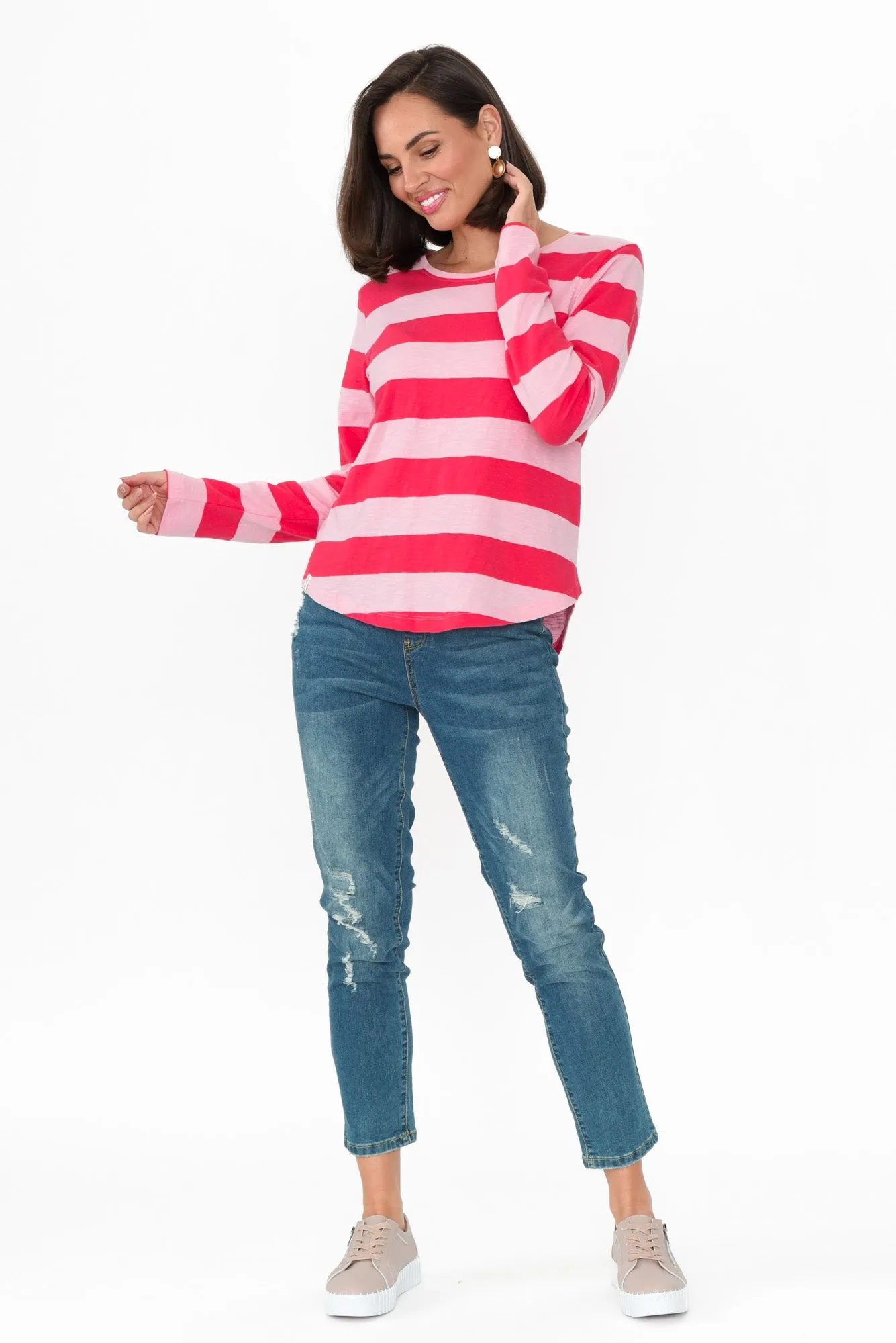 Spritz Pink Stripe Long Sleeve Tee sold by Blue Bungalow product image thumbnail 2