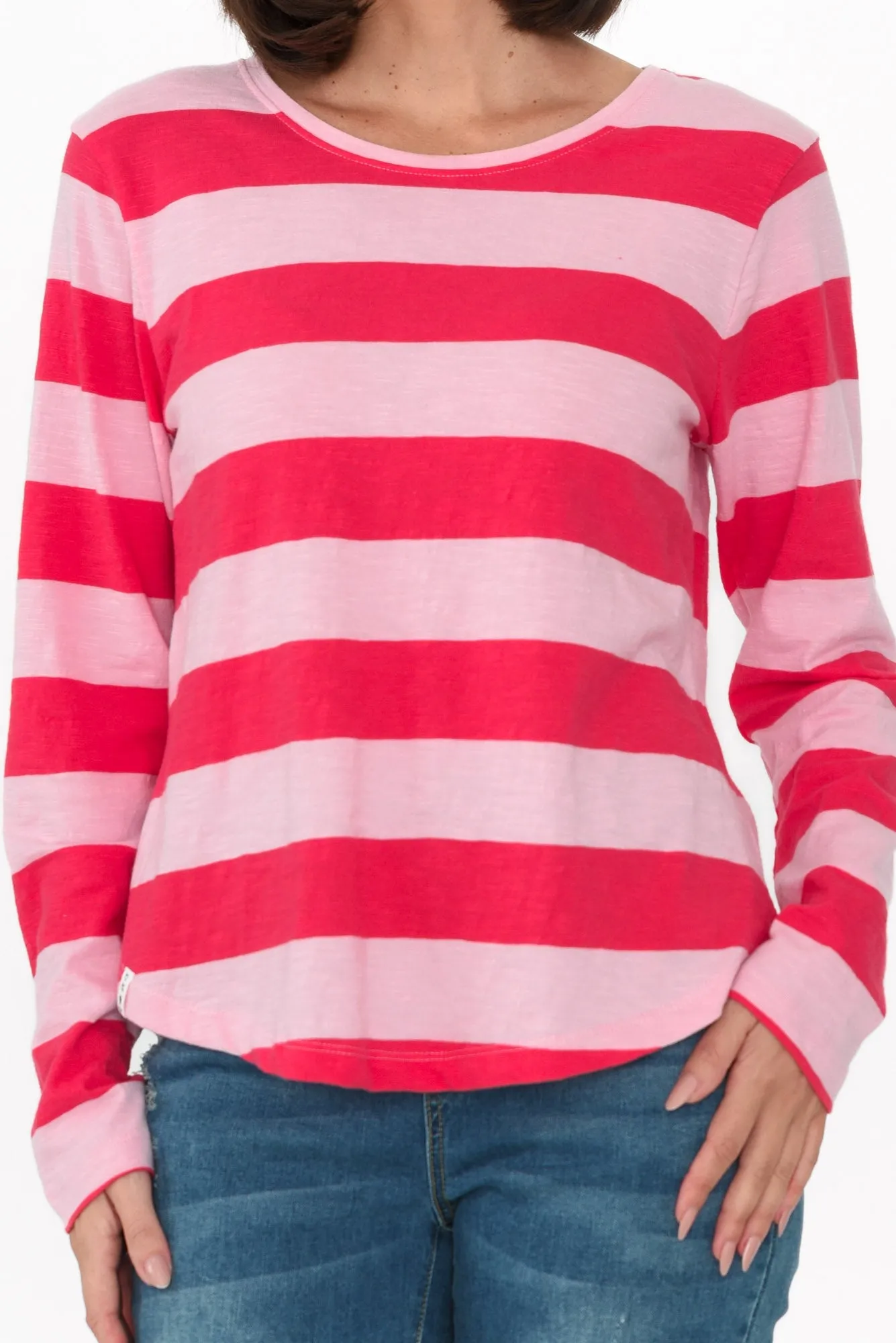 Spritz Pink Stripe Long Sleeve Tee sold by Blue Bungalow product image thumbnail 5