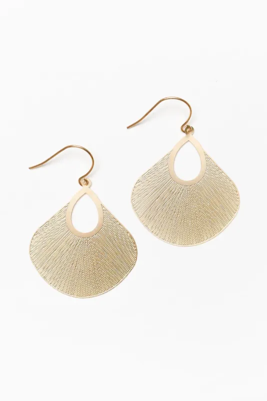 Evelyn Gold Fan Earrings sold by Blue Bungalow