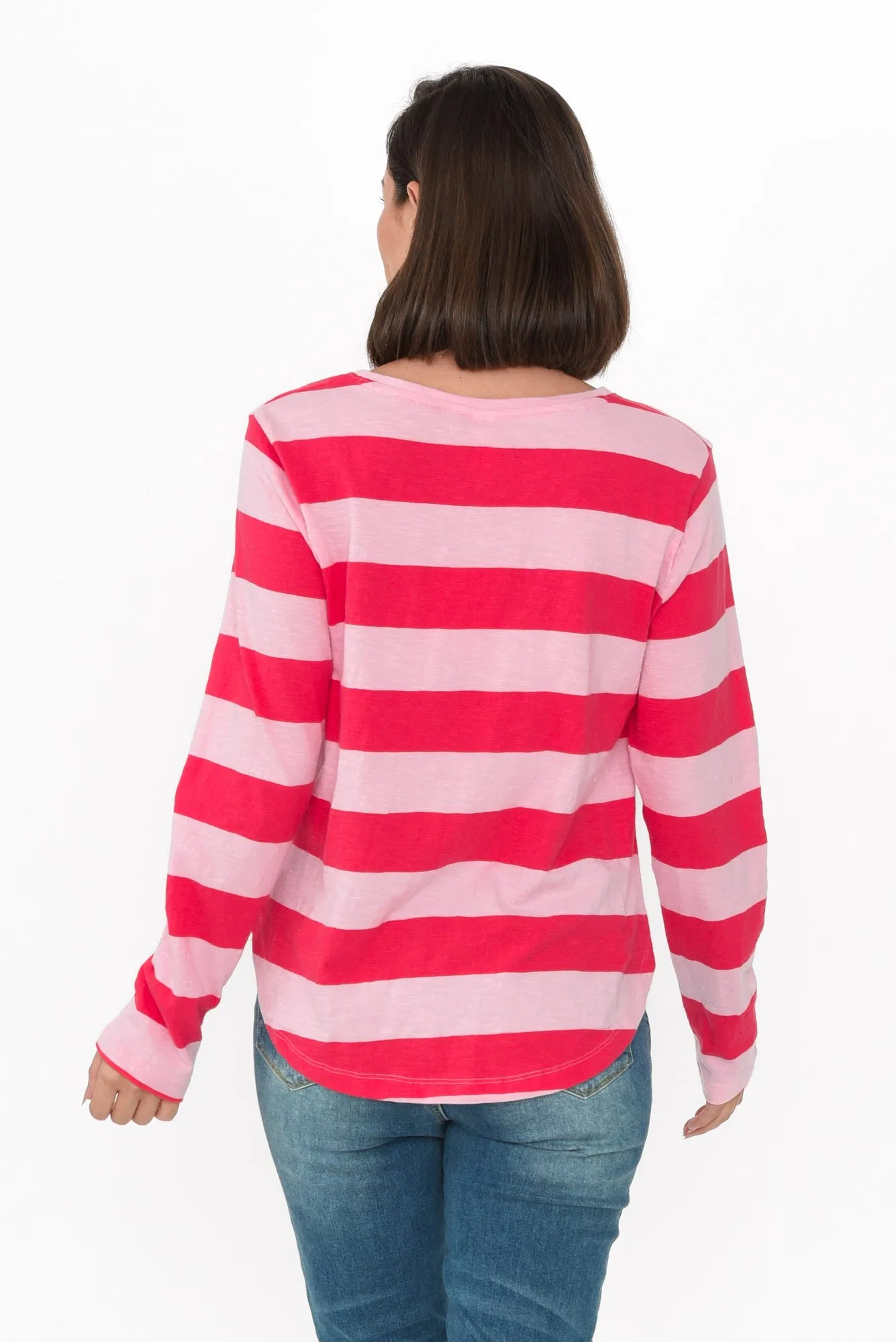 Spritz Pink Stripe Long Sleeve Tee sold by Blue Bungalow product image thumbnail 4