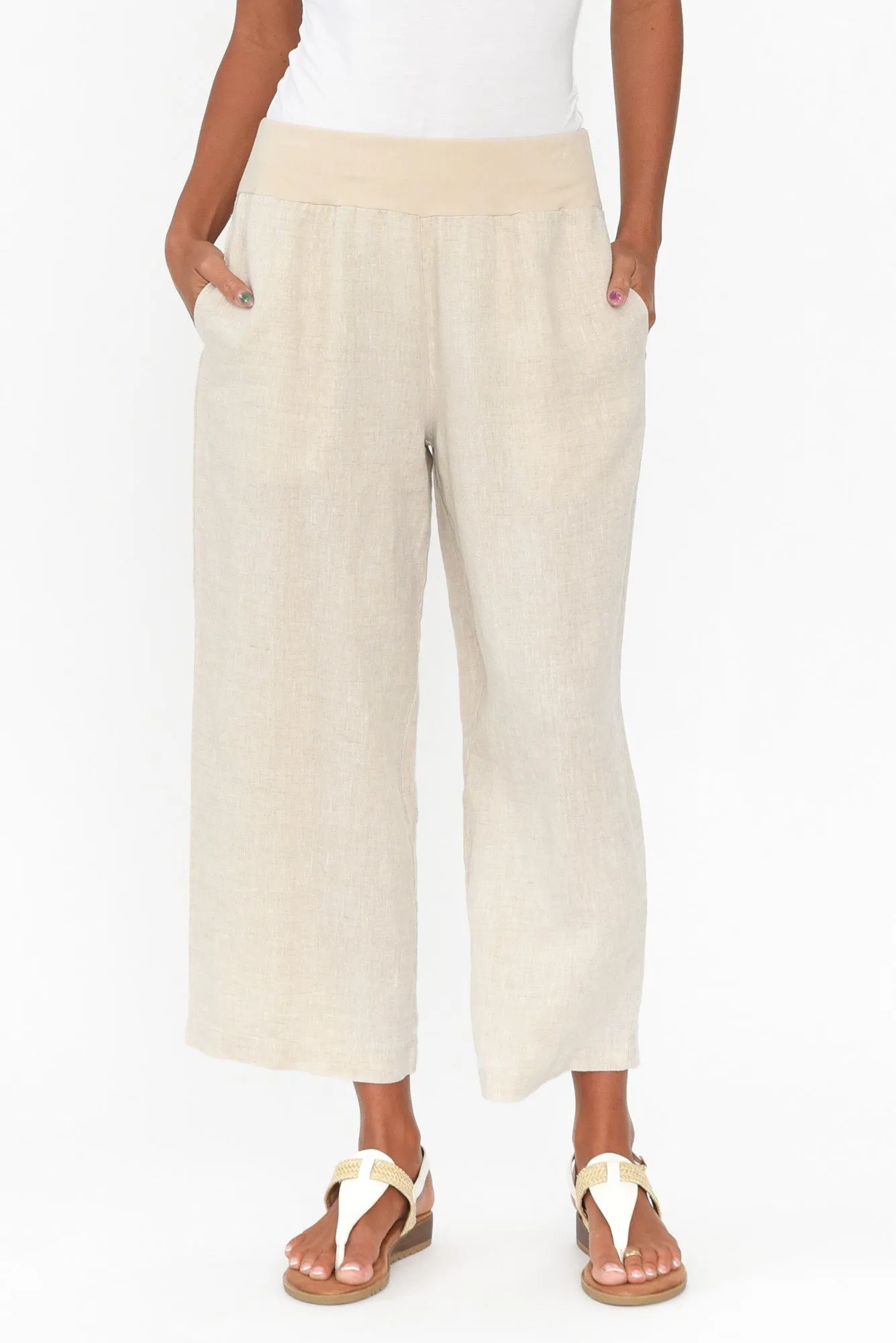Griffin Natural Linen Wide Leg Pants sold by Blue Bungalow product image thumbnail 2