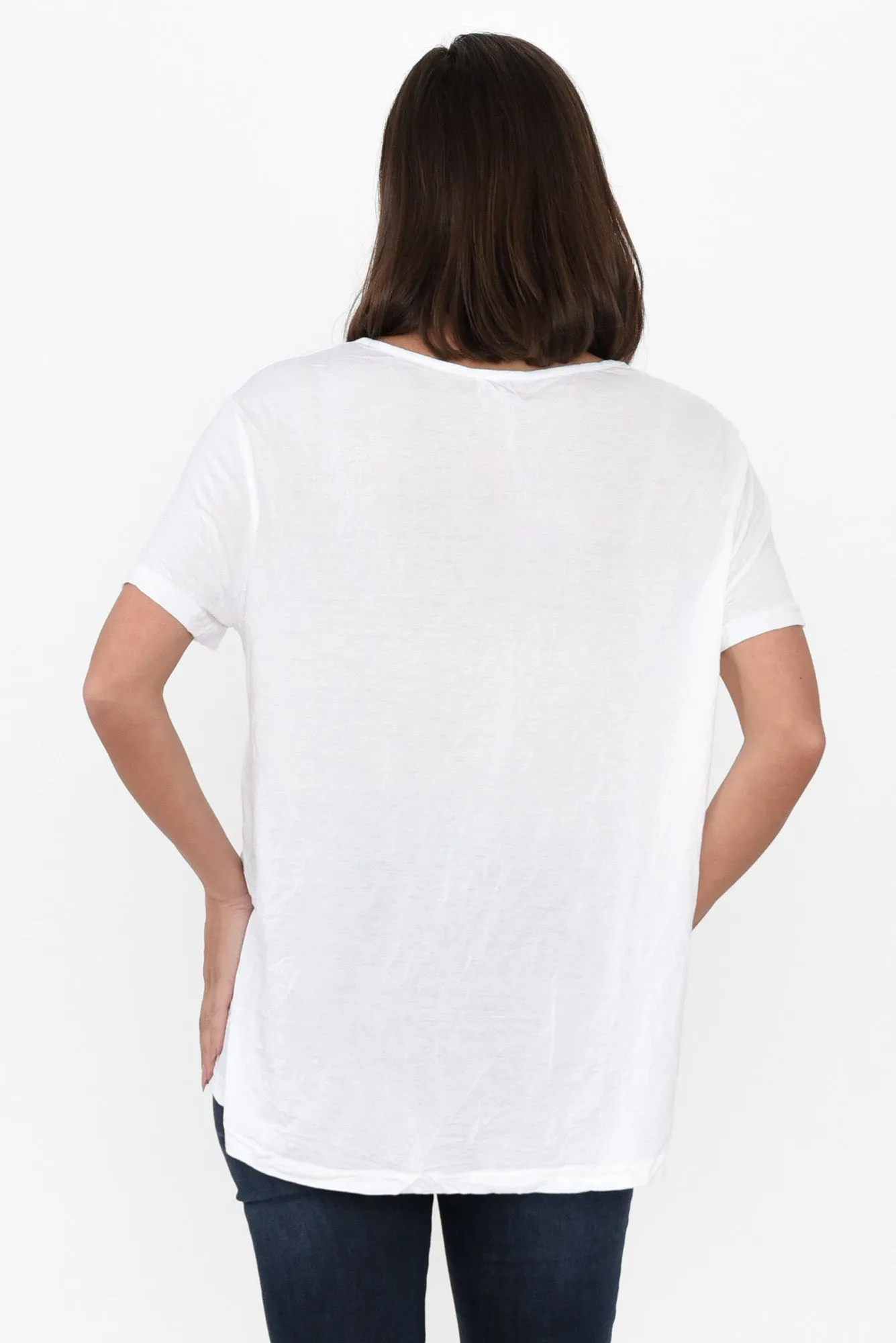 Marley White Crinkle Cotton Short Sleeve Top sold by Blue Bungalow product image thumbnail 5