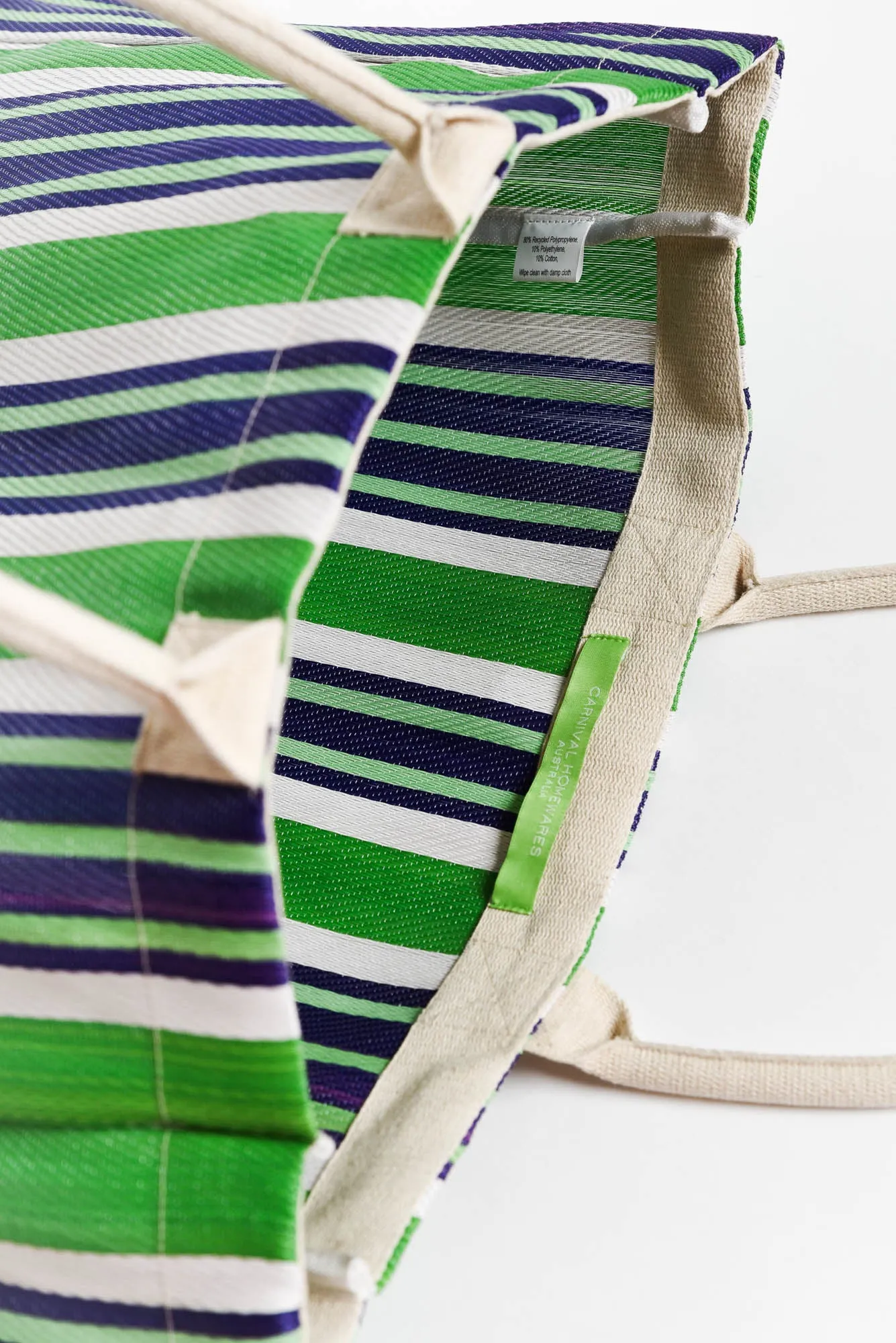 Lochan Green Stripe Medium Tote Bag sold by Blue Bungalow product image thumbnail 2