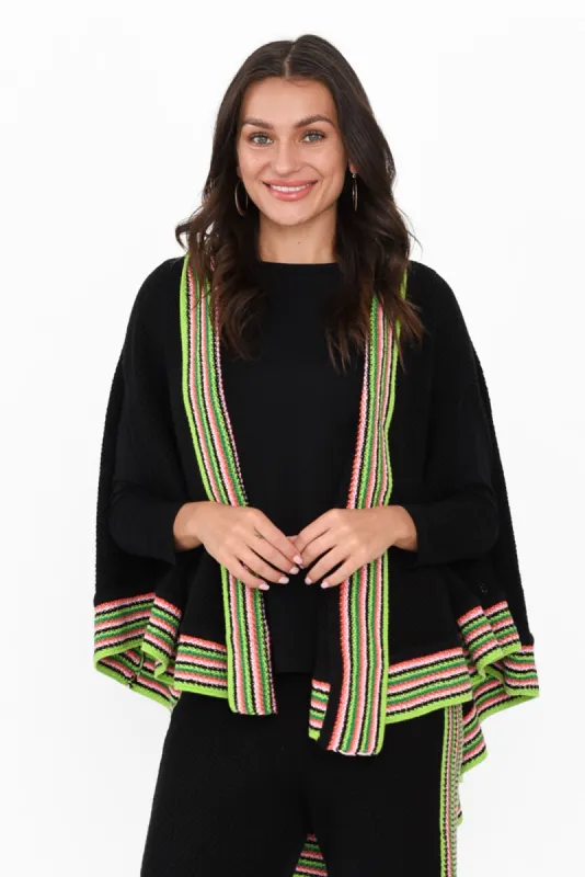 Two Loves Black Cotton Blend Cape sold by Blue Bungalow