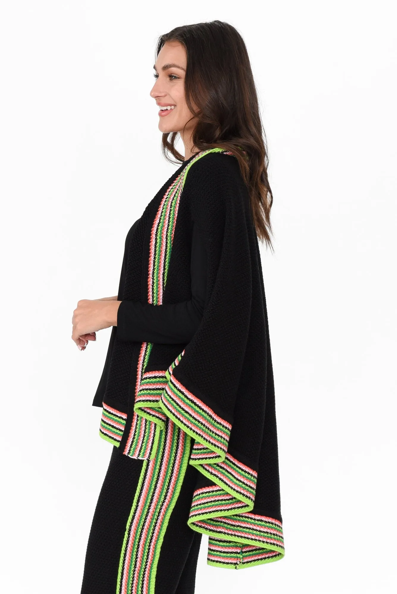 Two Loves Black Cotton Blend Cape sold by Blue Bungalow product image thumbnail 3