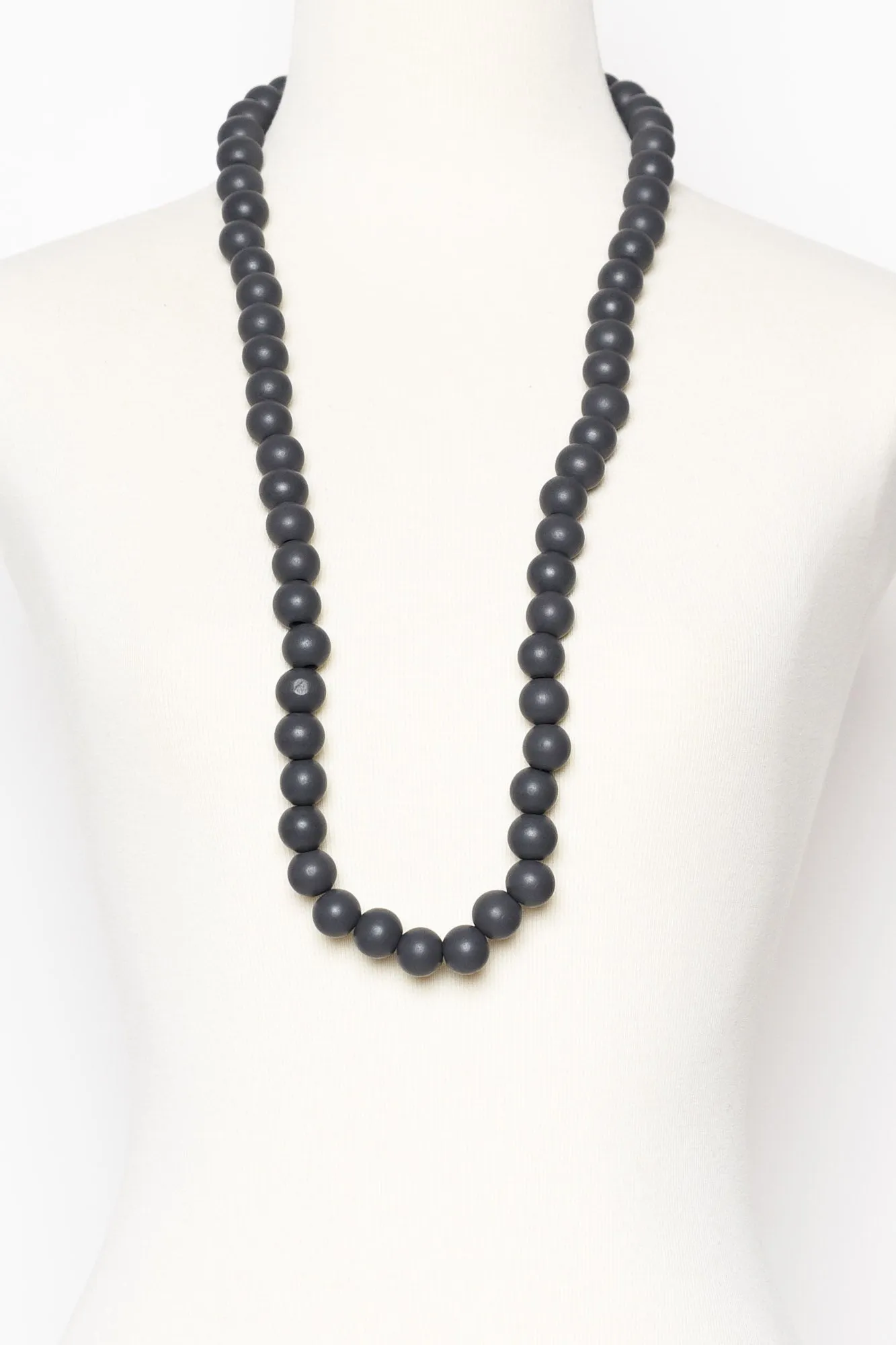 Clarice Charcoal Wood Bead Necklace sold by Blue Bungalow product image thumbnail 2