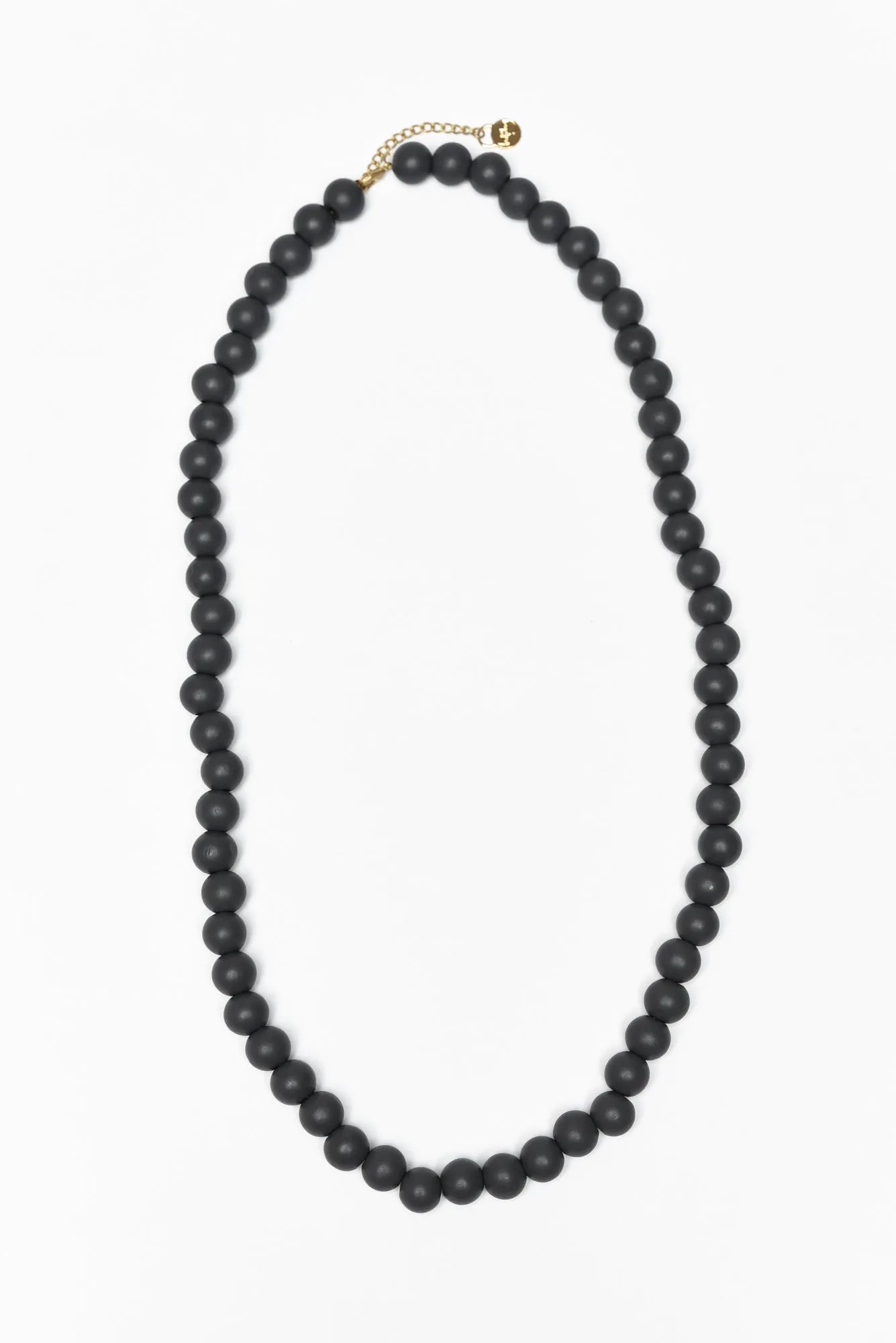 Clarice Charcoal Wood Bead Necklace sold by Blue Bungalow