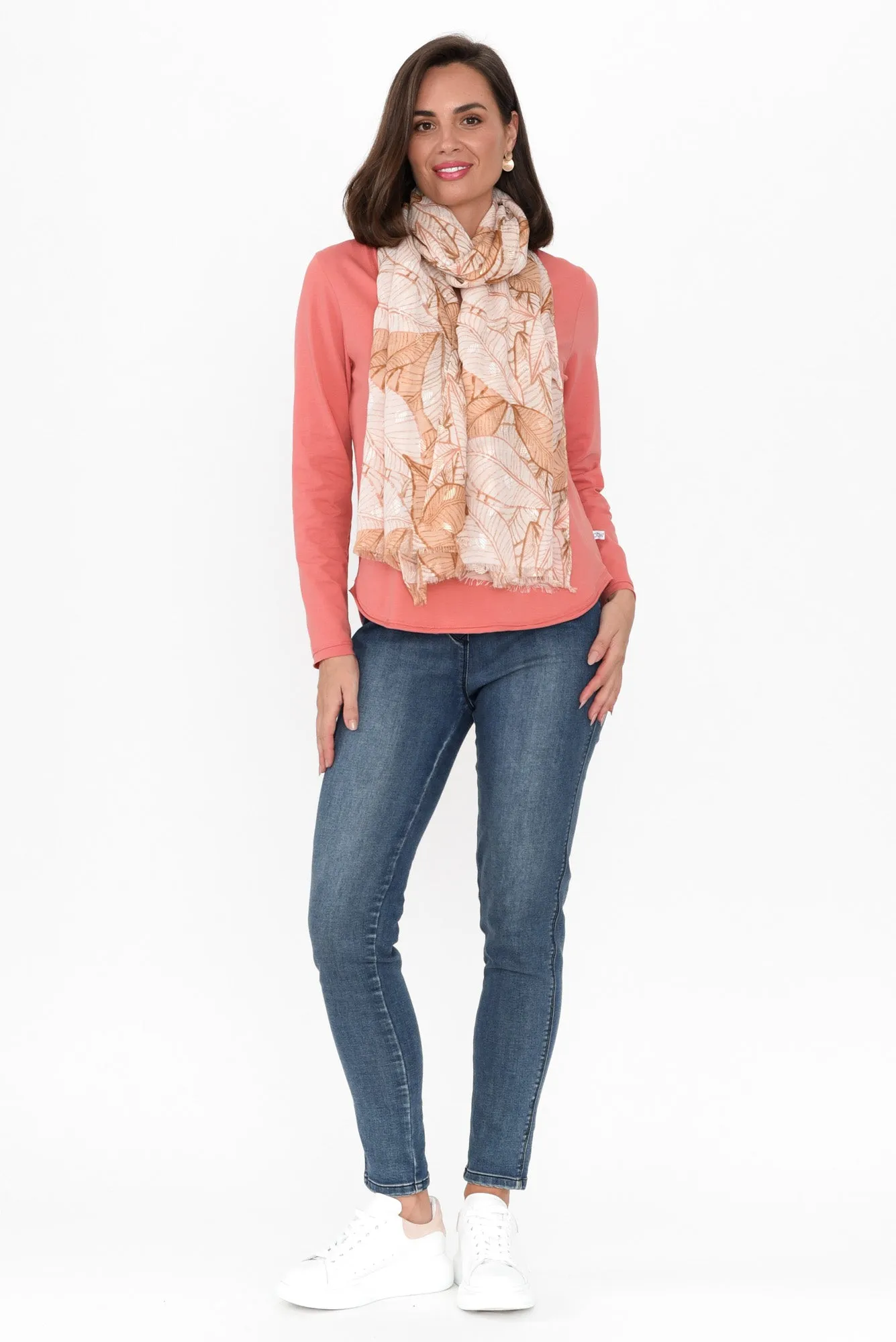 Suri Peach Cotton Long Sleeve Top sold by Blue Bungalow product image thumbnail 3