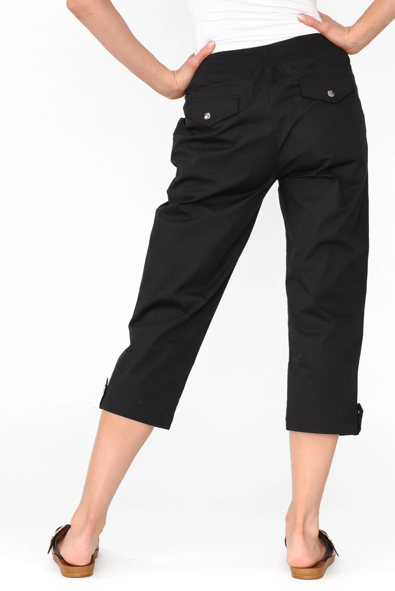 Marta Black Cotton 3/4 Pants sold by Blue Bungalow product image thumbnail 5