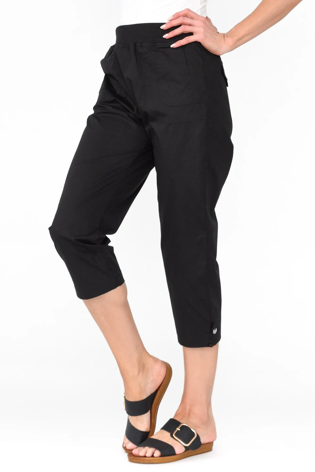 Marta Black Cotton 3/4 Pants sold by Blue Bungalow product image thumbnail 4
