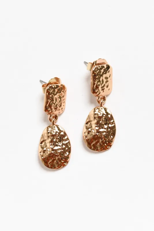 Mallow Gold Textured Drop Earrings sold by Blue Bungalow