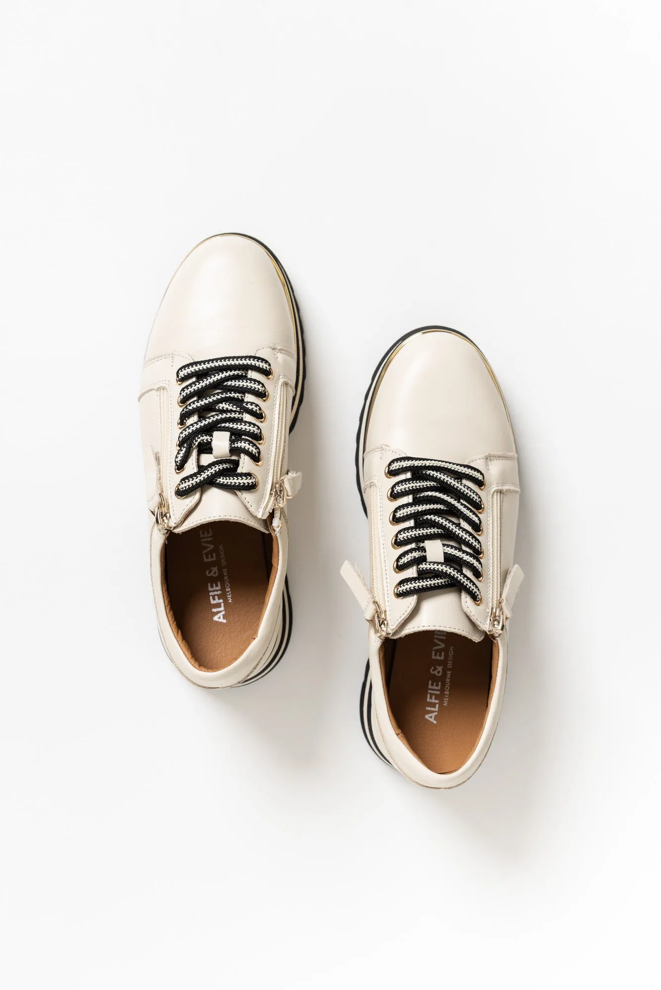 Hosting Cream Leather Platform Sneaker sold by Blue Bungalow product image thumbnail 5