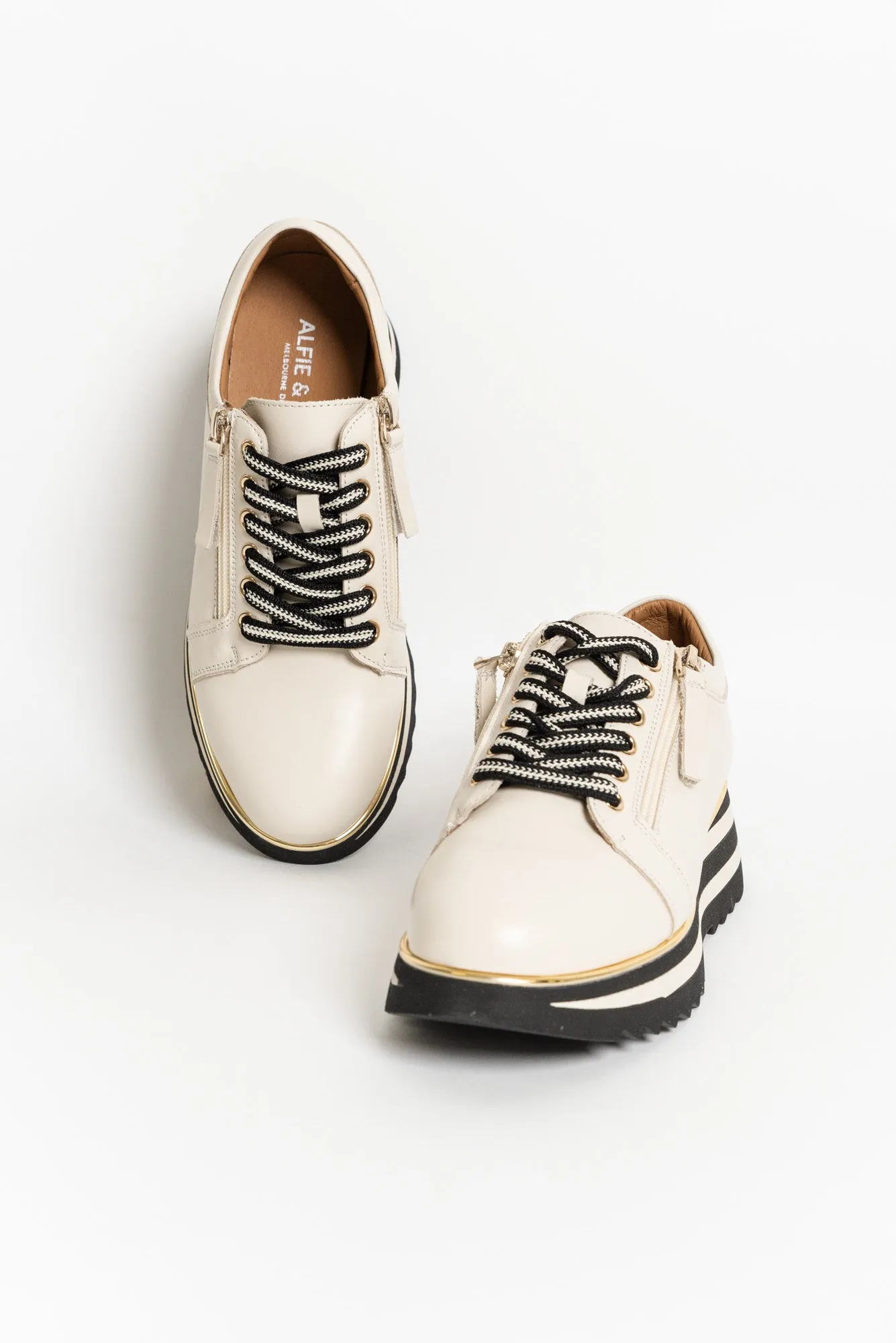 Hosting Cream Leather Platform Sneaker sold by Blue Bungalow product image thumbnail 2