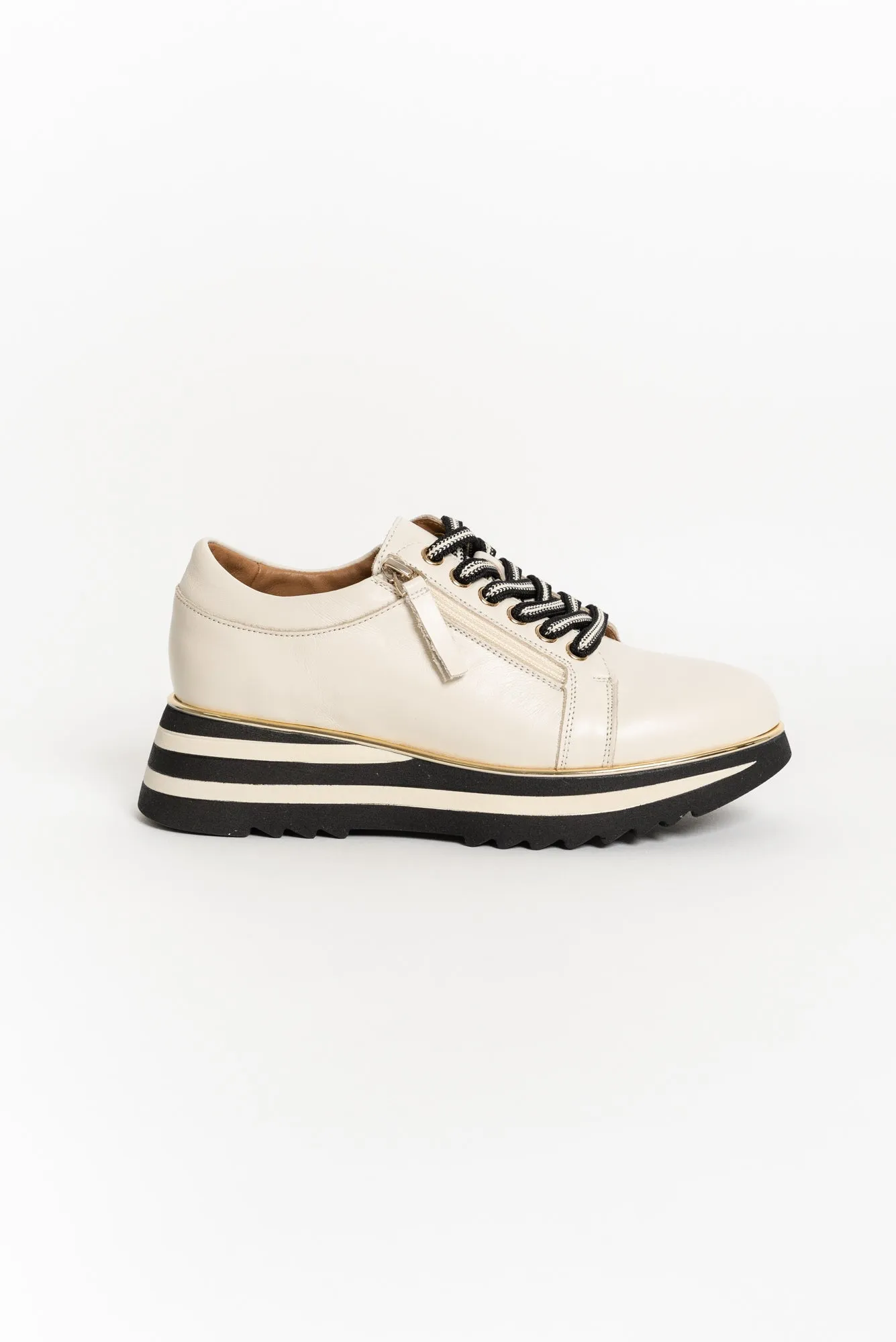 Hosting Cream Leather Platform Sneaker sold by Blue Bungalow product image thumbnail 3