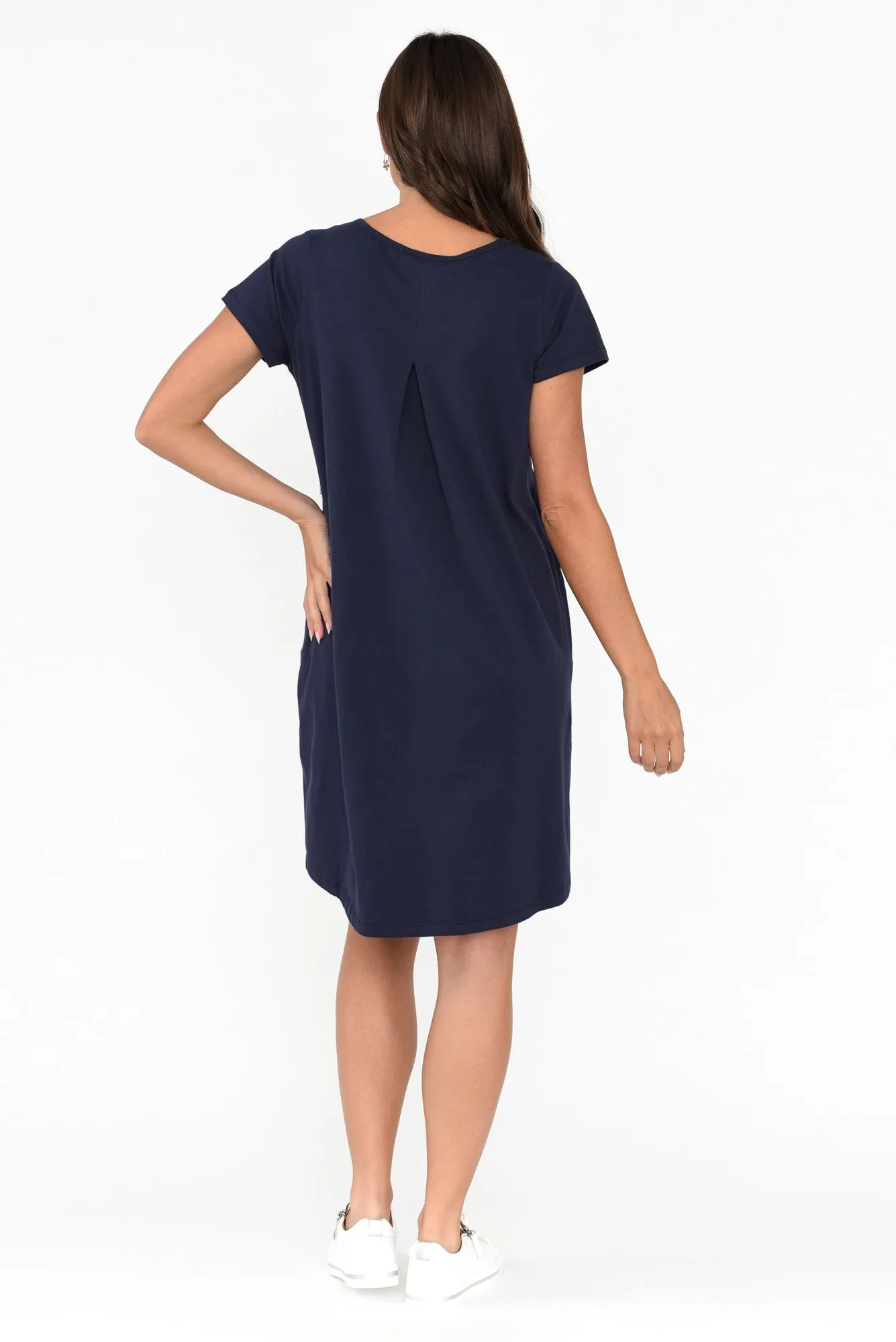 Mandy Navy Cotton Tee Dress sold by Blue Bungalow product image thumbnail 4