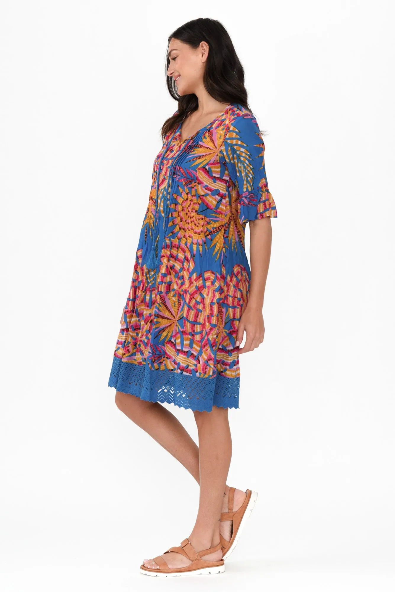 Cayman Yellow Tropical Cotton Tunic Dress sold by Blue Bungalow product image thumbnail 3