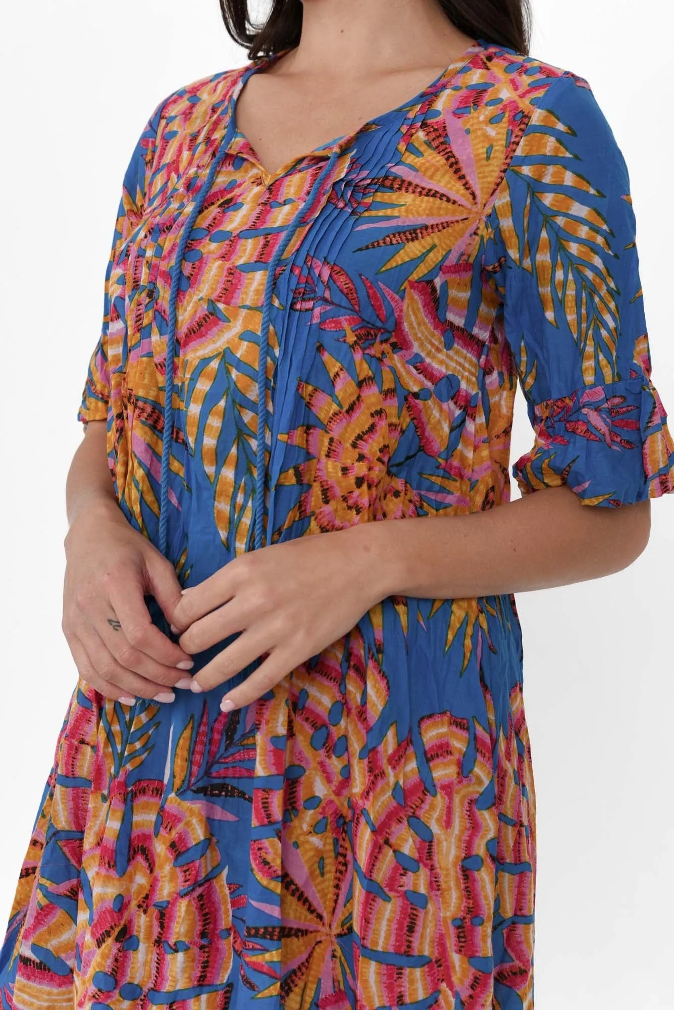 Cayman Yellow Tropical Cotton Tunic Dress sold by Blue Bungalow product image thumbnail 5