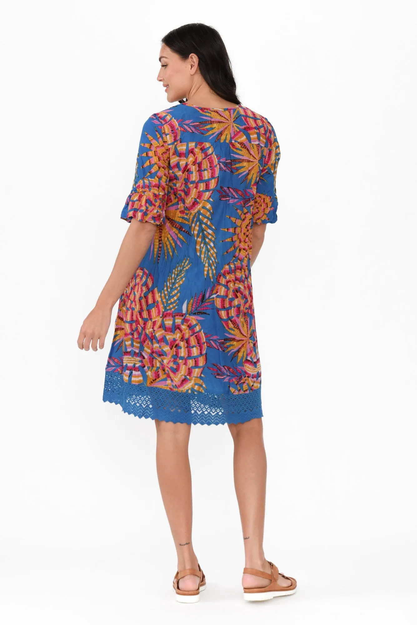 Cayman Yellow Tropical Cotton Tunic Dress sold by Blue Bungalow product image thumbnail 4