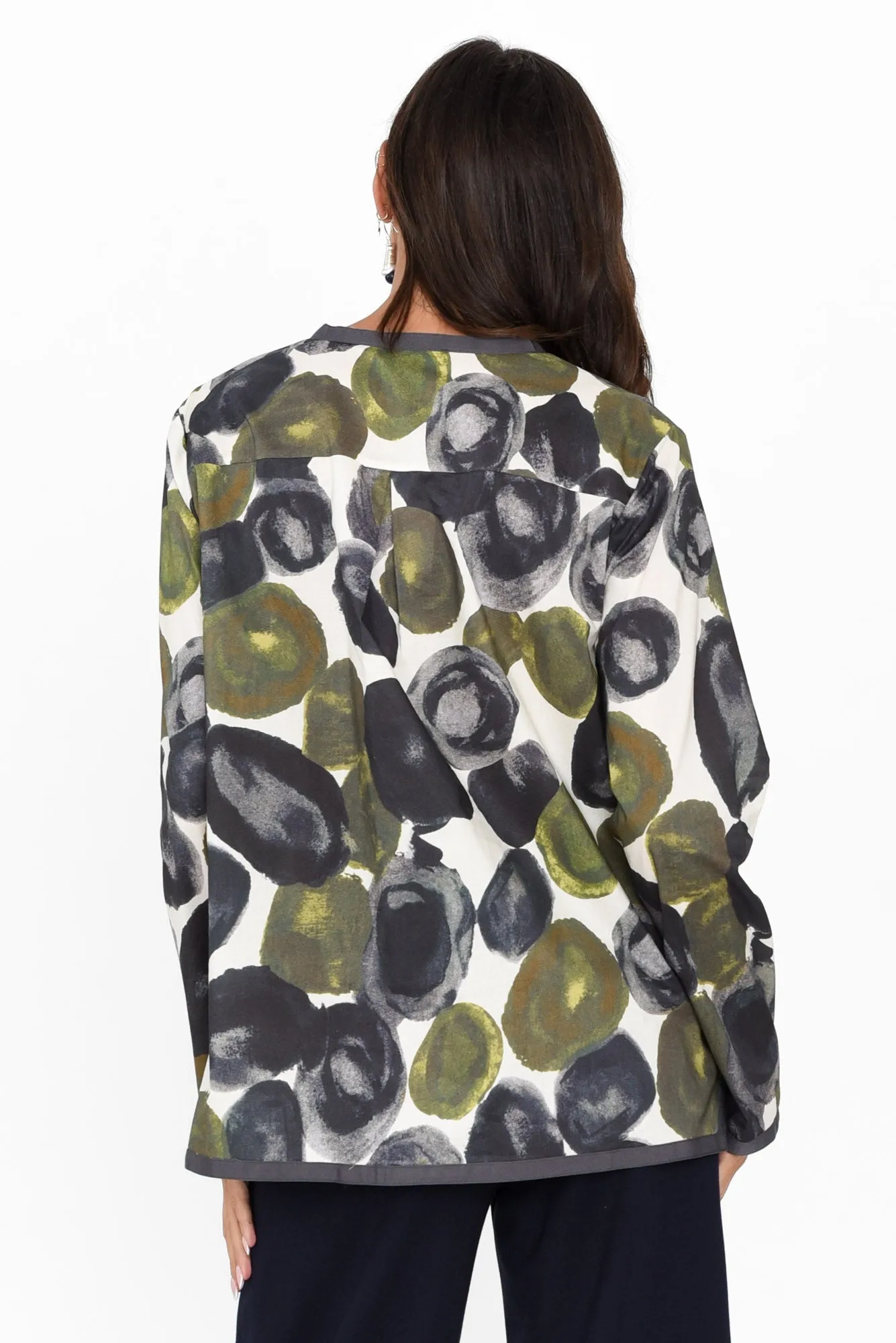 Mori Green Abstract Cotton Shirt sold by Blue Bungalow product image thumbnail 5