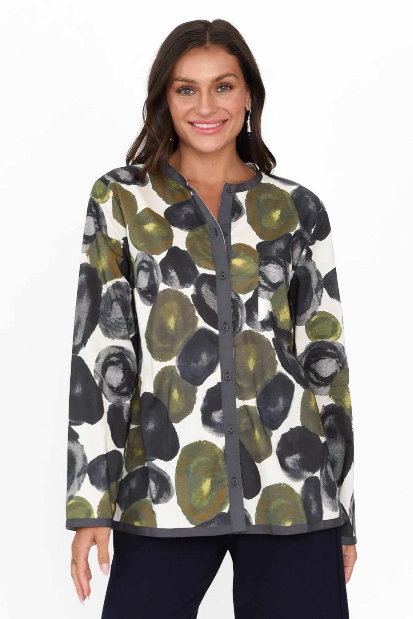 Mori Green Abstract Cotton Shirt sold by Blue Bungalow product image thumbnail 2