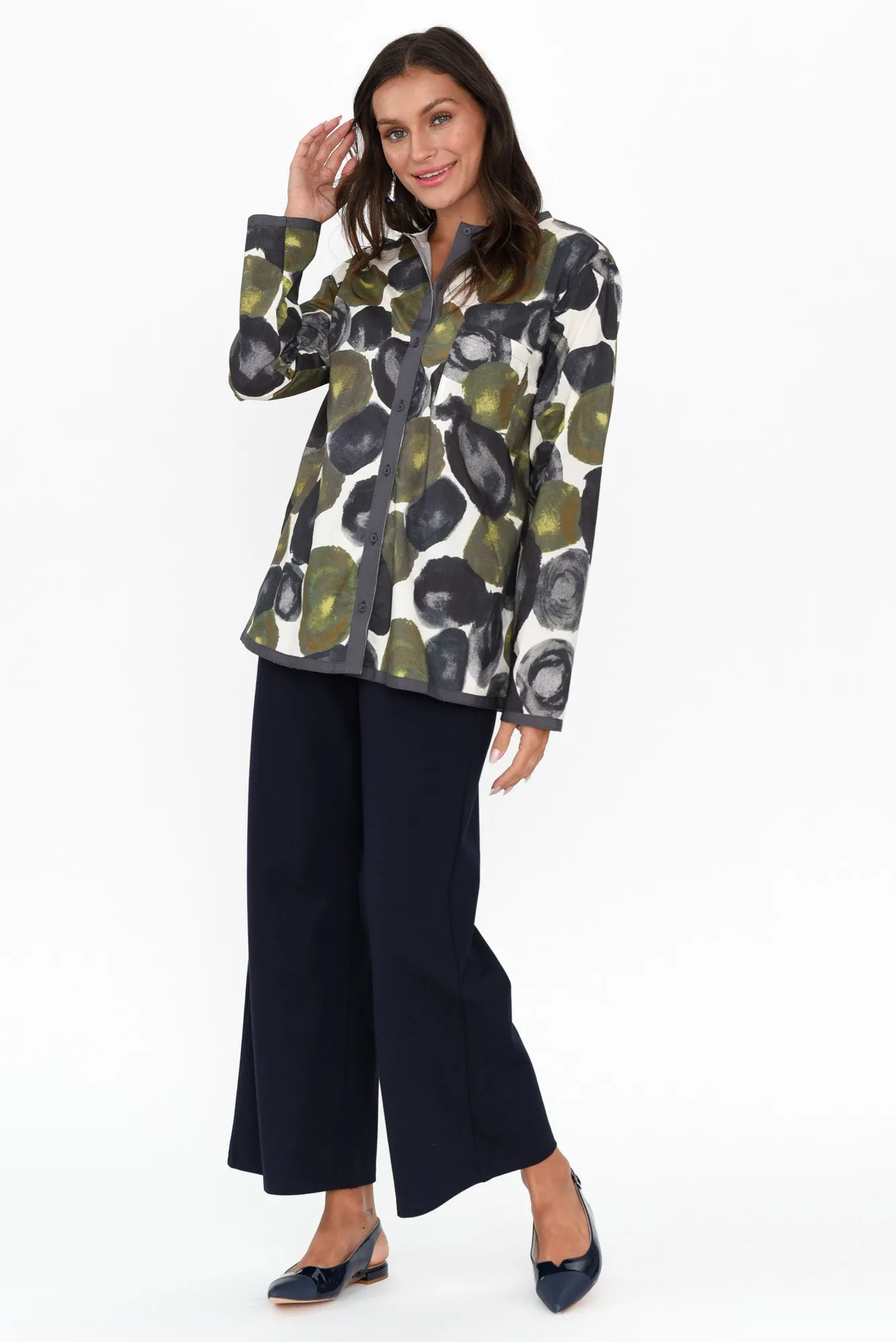 Mori Green Abstract Cotton Shirt sold by Blue Bungalow product image thumbnail 3