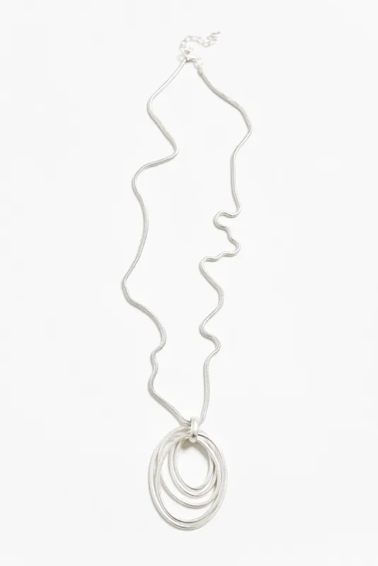 Laura Silver Disk Pendant Necklace sold by Blue Bungalow