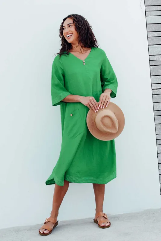 Lolita Green Linen Pocket Dress sold by Blue Bungalow