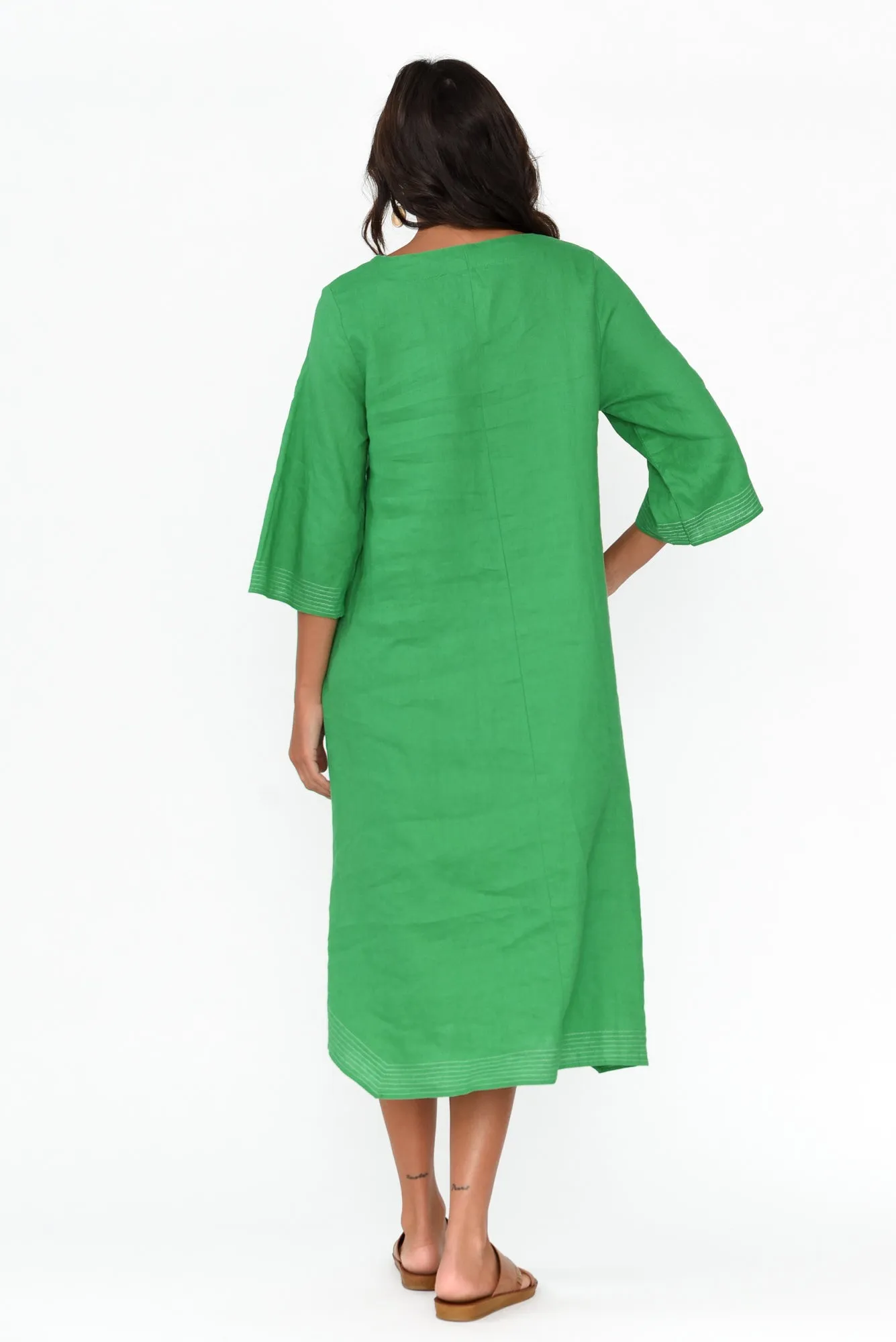Lolita Green Linen Pocket Dress sold by Blue Bungalow product image thumbnail 5