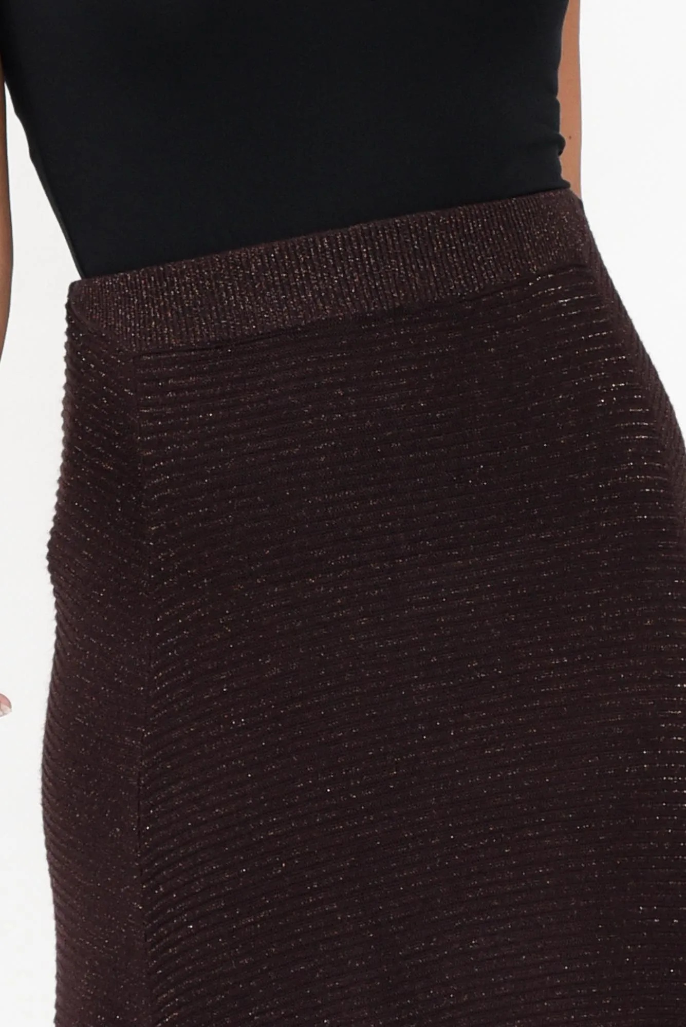 Domenica Brown Knit Midi Skirt sold by Blue Bungalow product image thumbnail 3