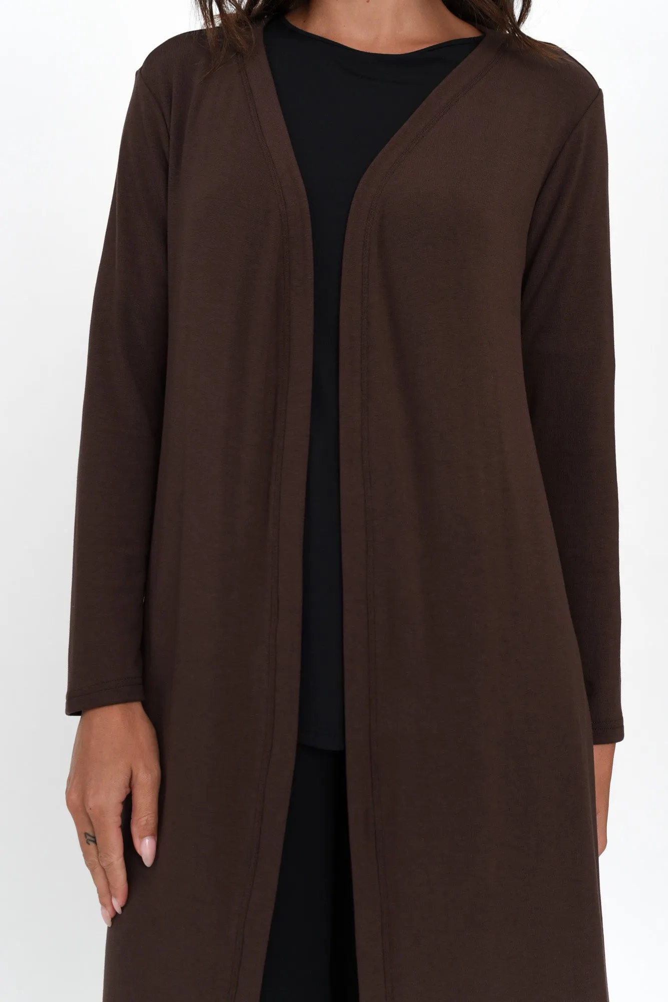 Pearlie Chocolate Longline Cardigan sold by Blue Bungalow product image thumbnail 5