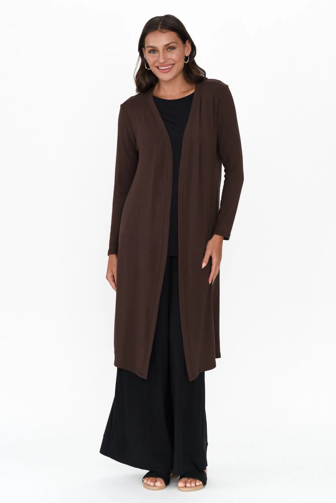 Pearlie Chocolate Longline Cardigan sold by Blue Bungalow product image thumbnail 3