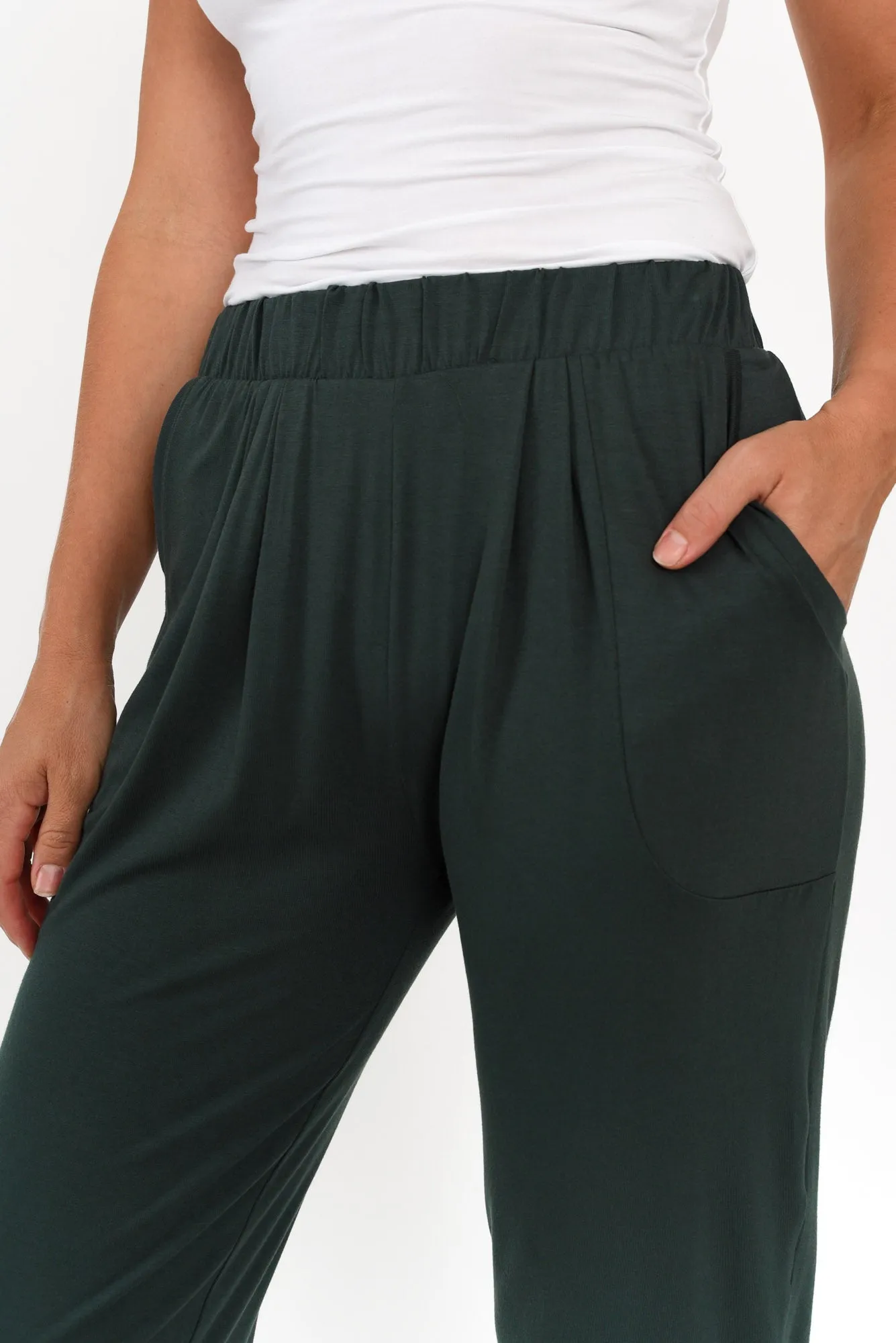 Dark Green Weekend Pants sold by Blue Bungalow product image thumbnail 5