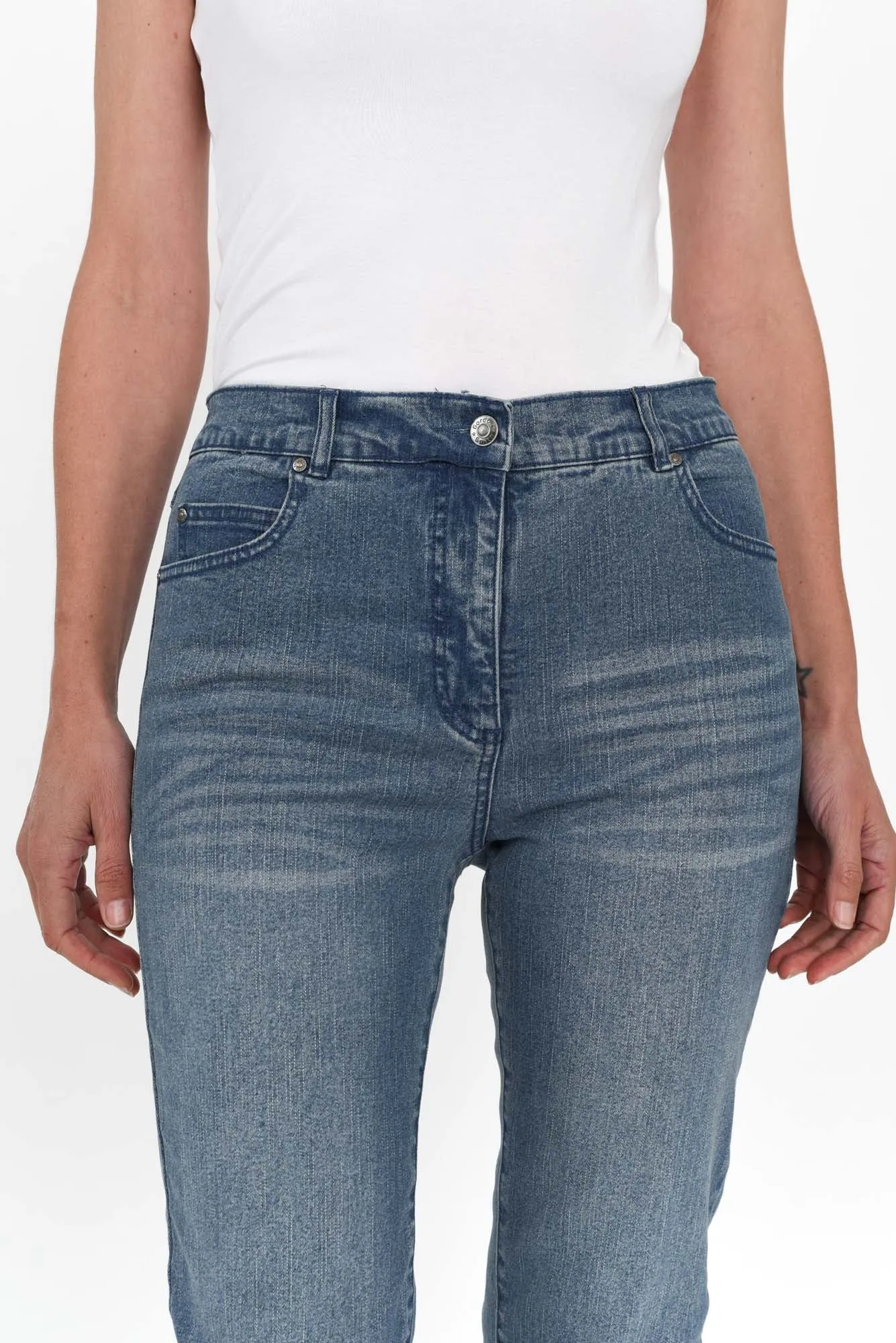 Rosanna Washed Denim Cropped Jeans sold by Blue Bungalow product image thumbnail 5