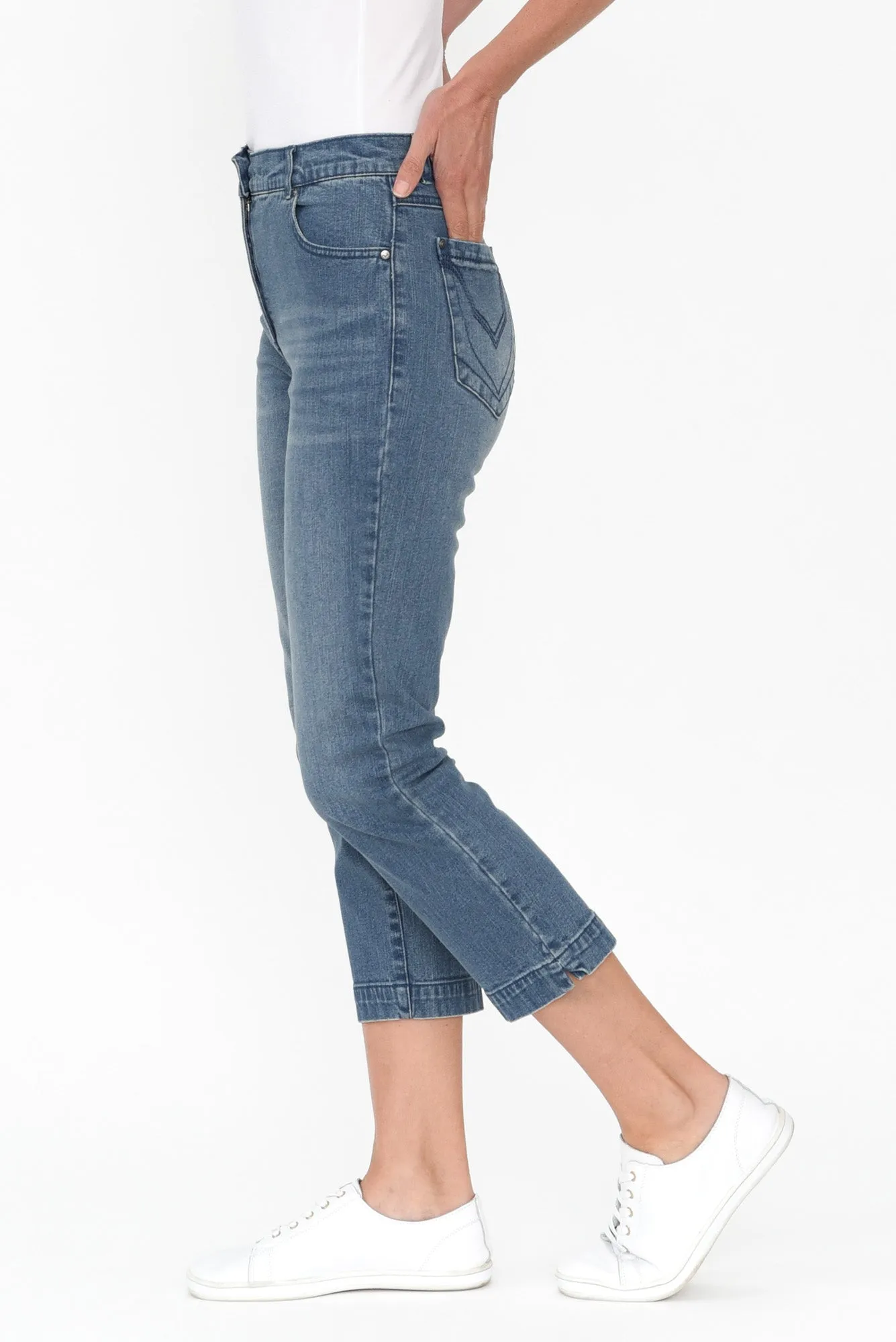 Rosanna Washed Denim Cropped Jeans sold by Blue Bungalow product image thumbnail 3